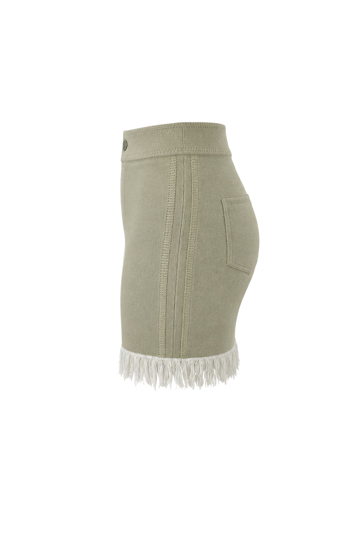 Knit Mini Skirt with Fringe