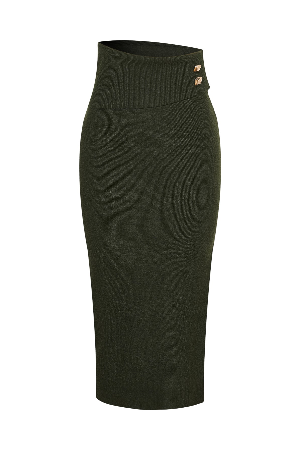 The Audrey Knit Asymmetrical Waist Overlay Maxi Skirt