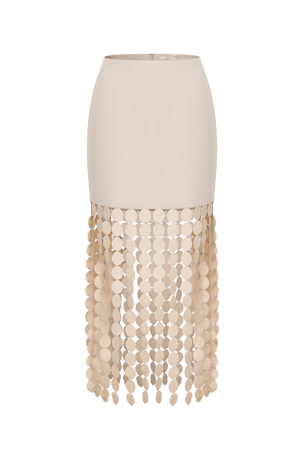 Soft Echo Midi Woven Skirt with Fringe