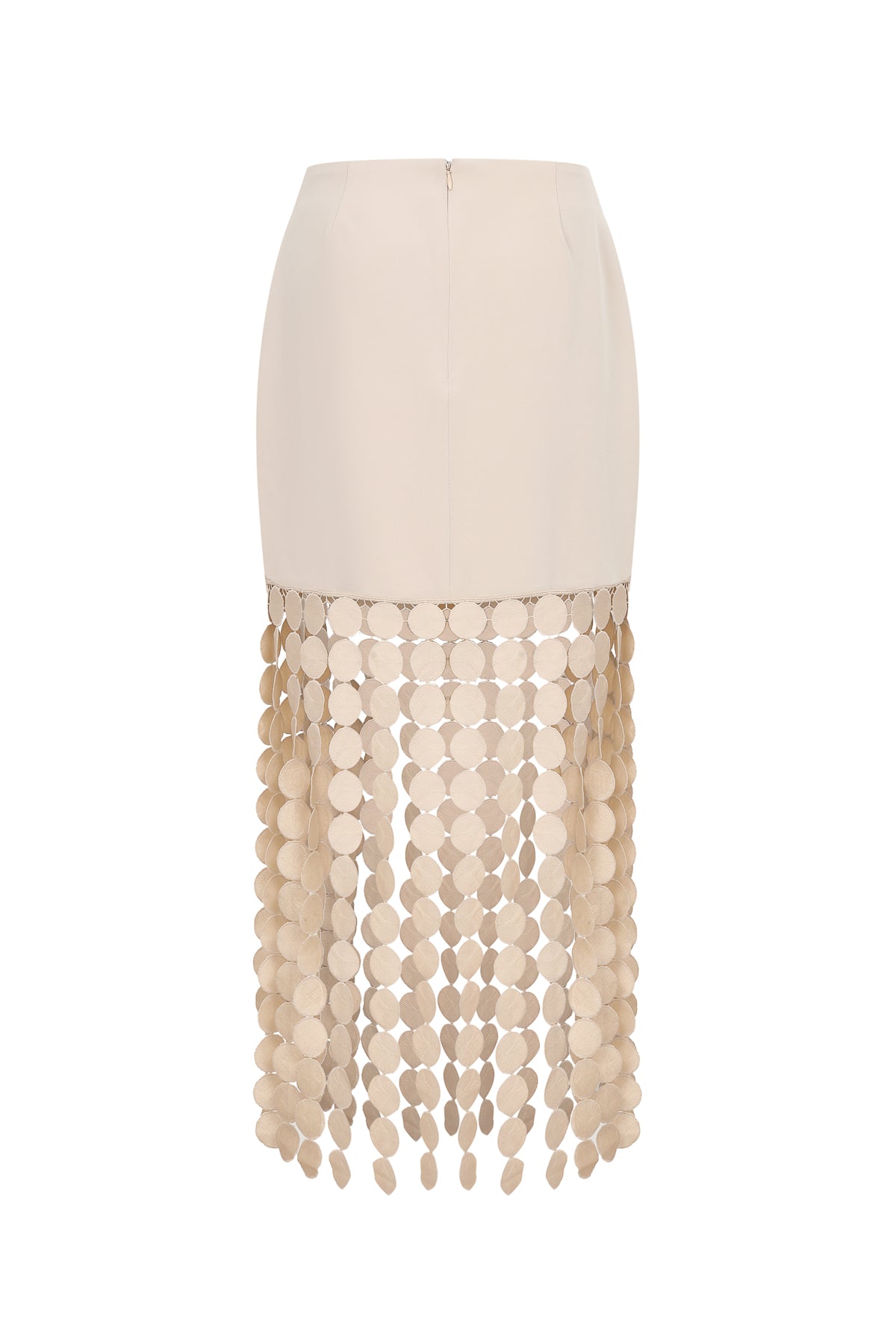 Soft Echo Midi Woven Skirt with Fringe