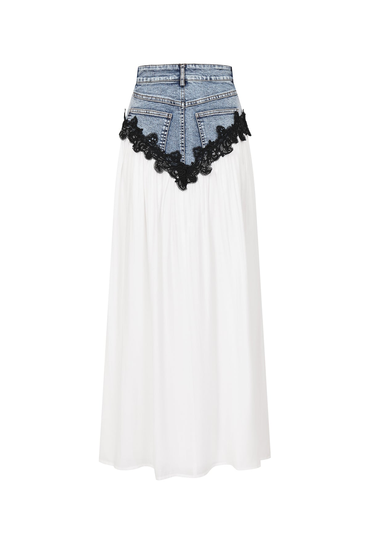 Amélie Denim Contrast Maxi Skirt