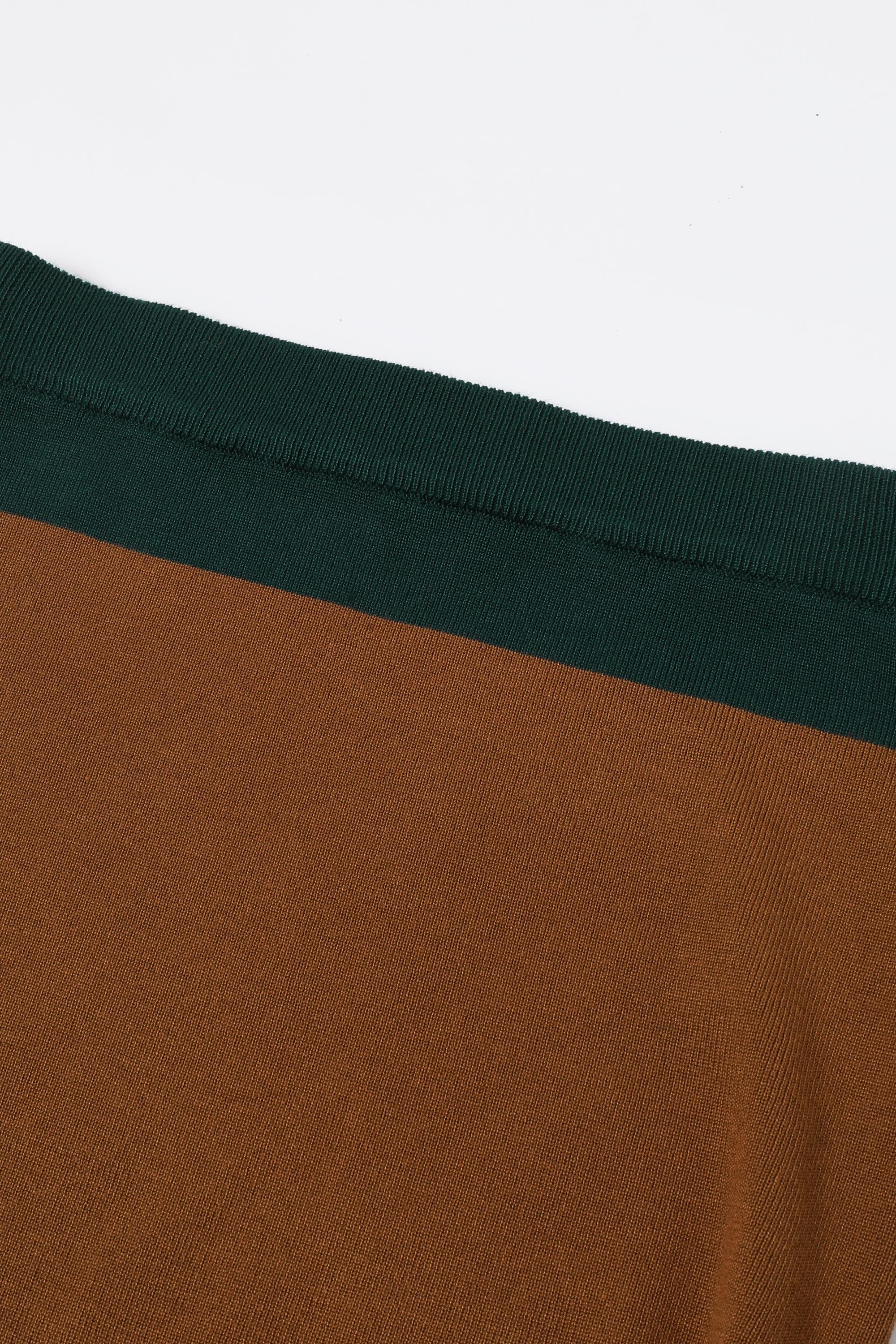 Valence Color Block Knit Maxi Skirt With Sheer Contrast