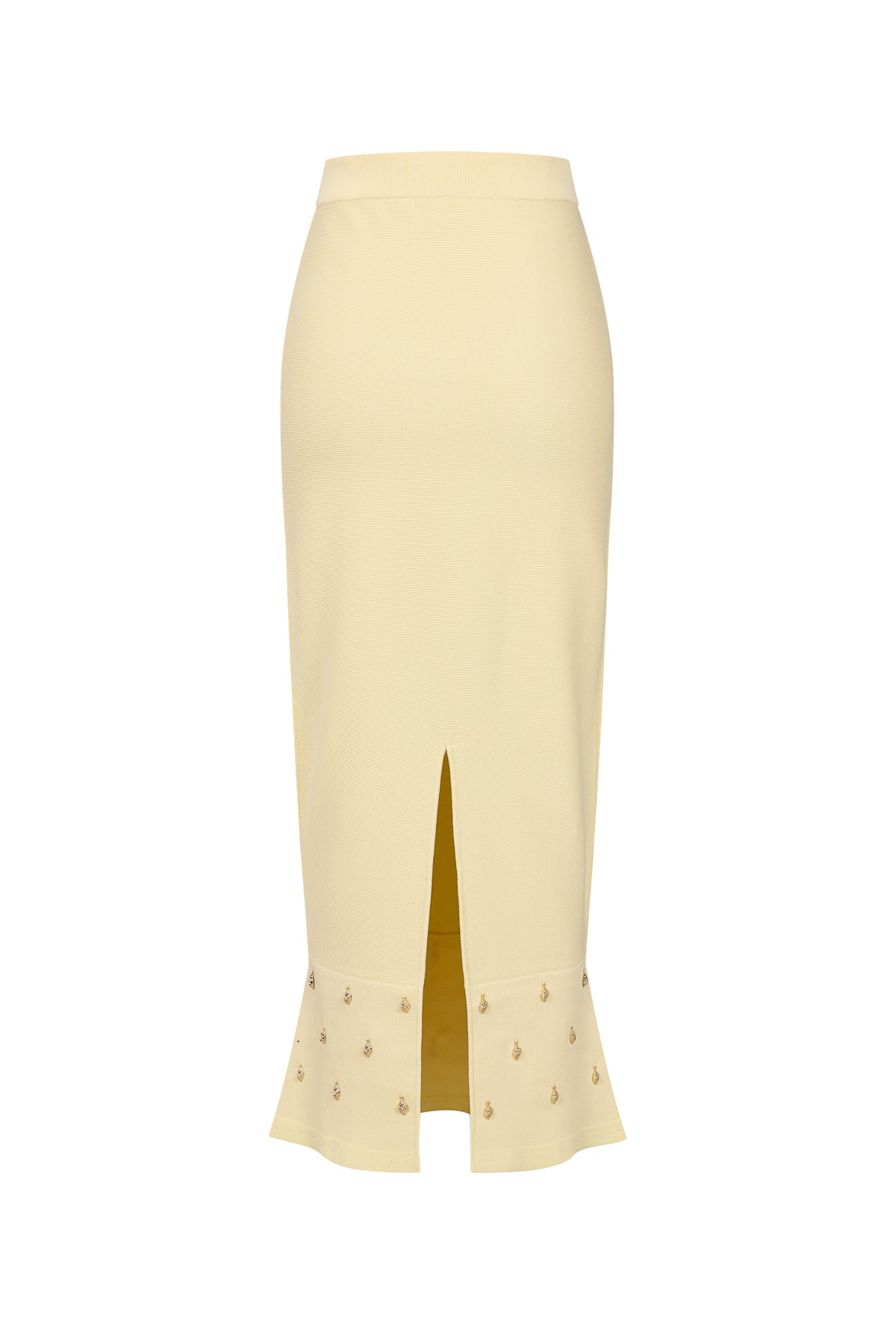 Knit Seashell Embellished Midi Skirt