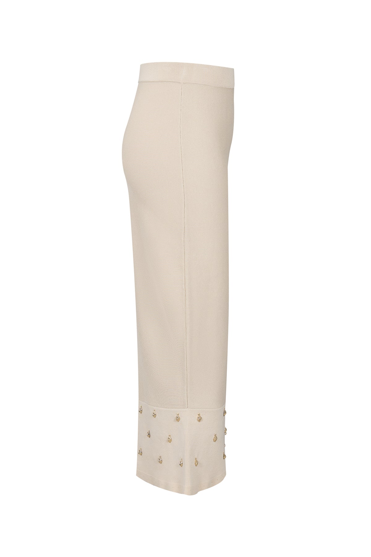 Knit Seashell Embellished Midi Skirt