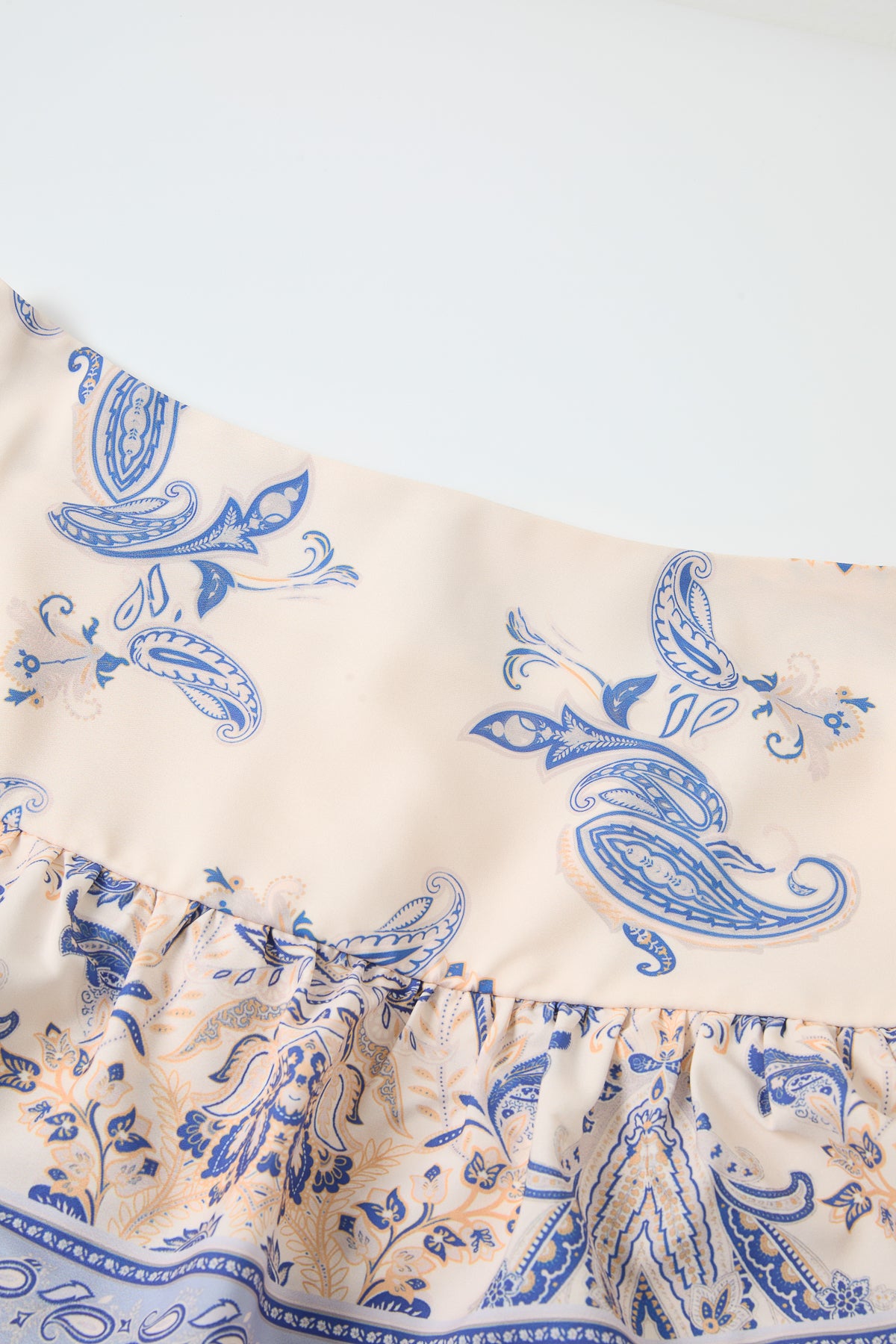 Border Print Tiered Midi Skirt