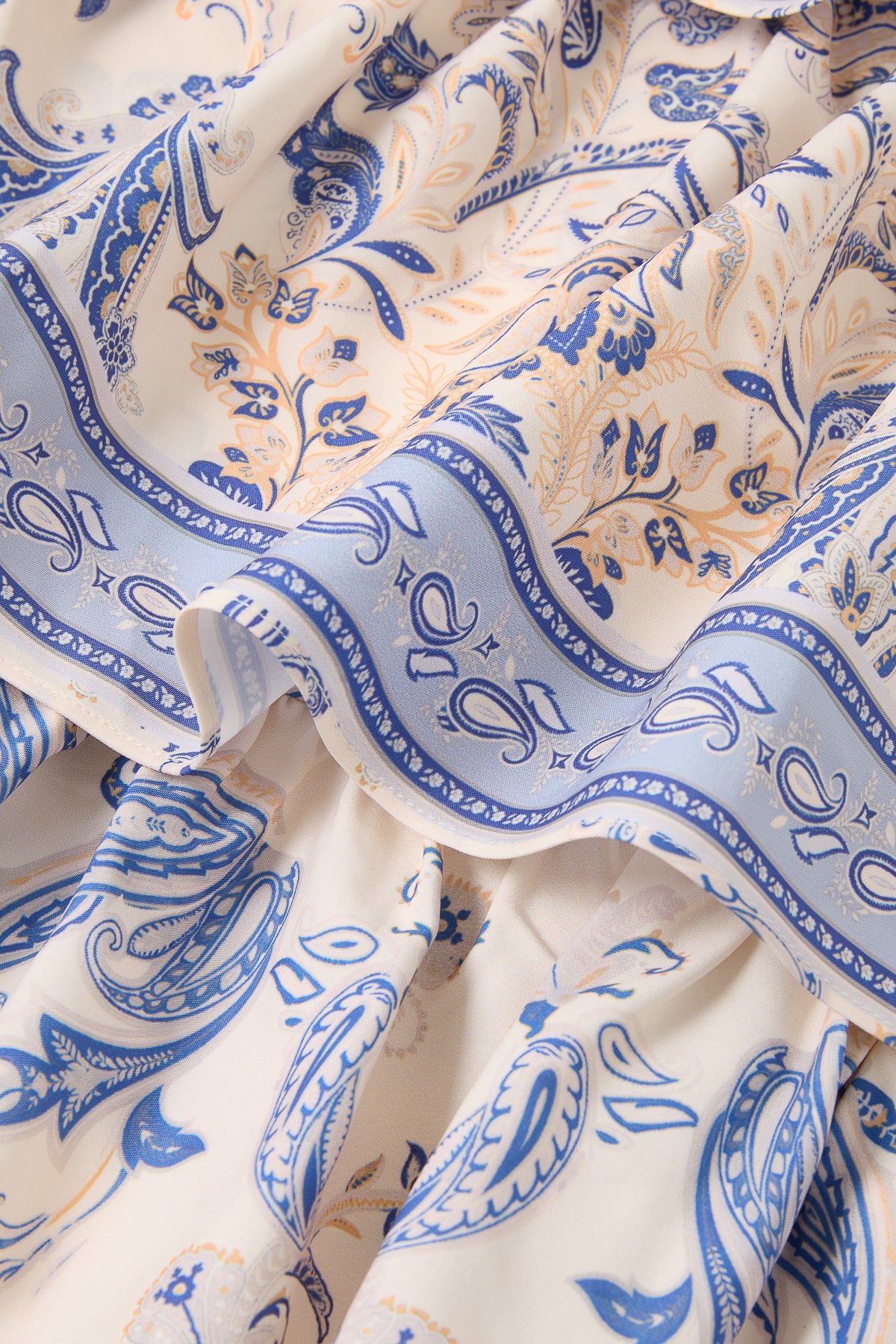 Border Print Tiered Midi Skirt