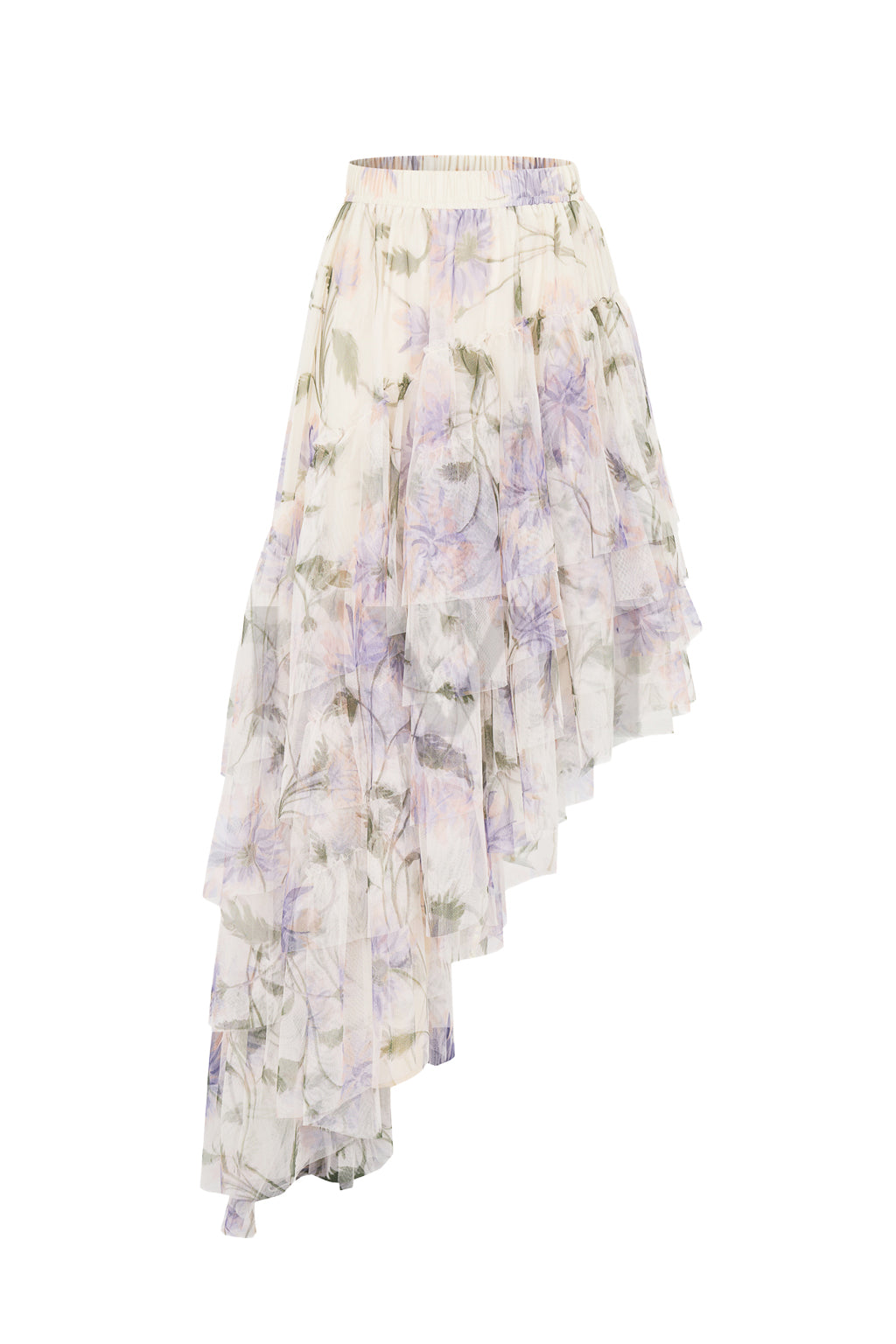 Printed Asymmetrical Midi Skirt