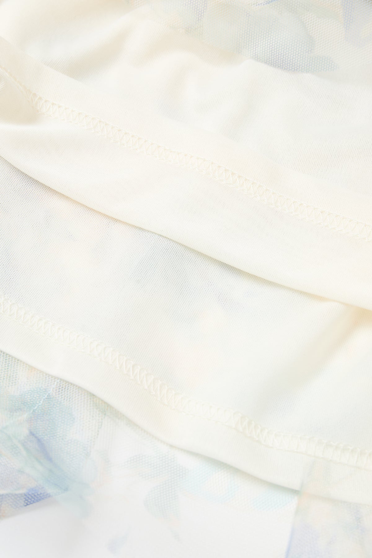 Printed Ruffle Tulle Midi Skirt