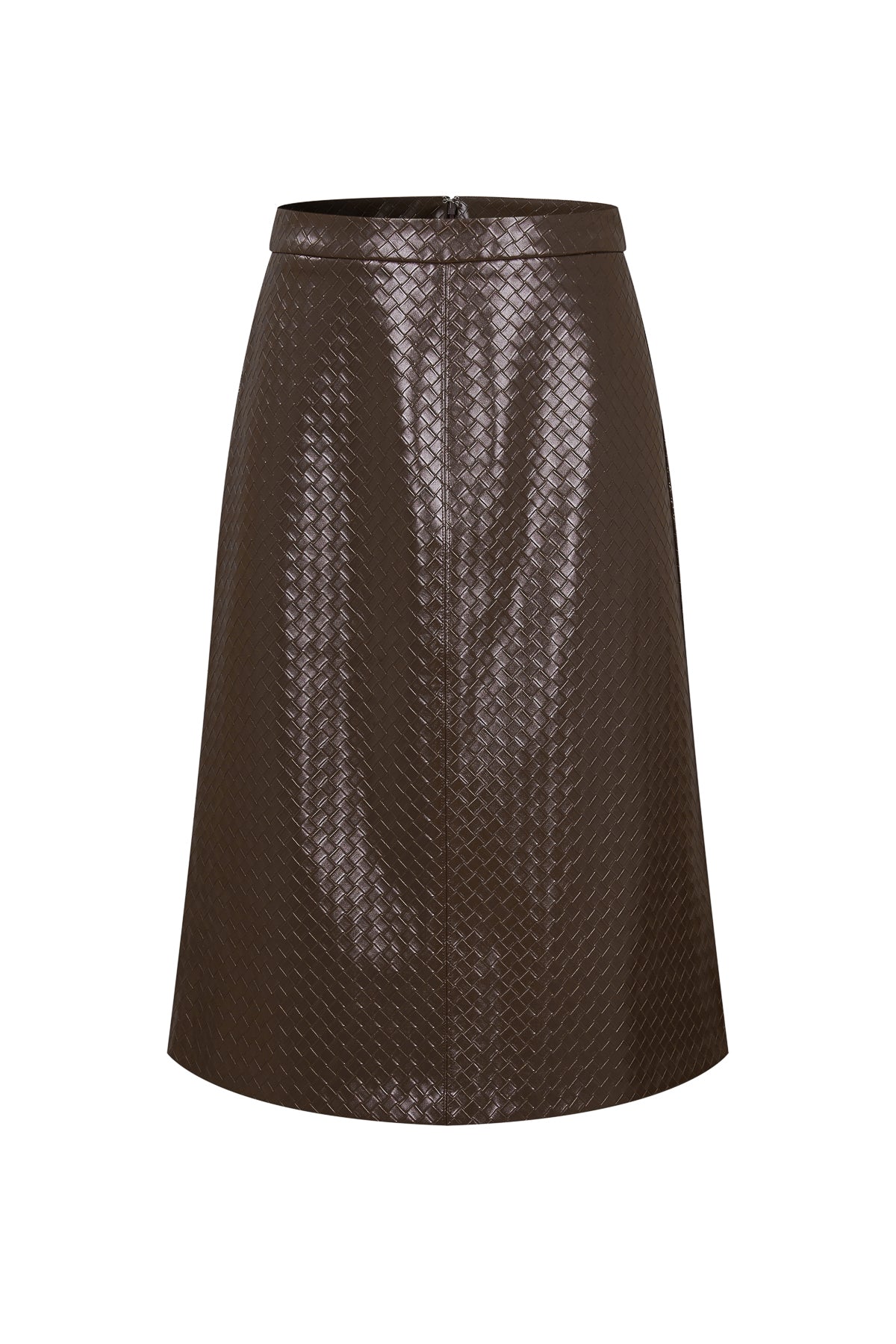 Giselle Woven Effect Pu A Line Skirt