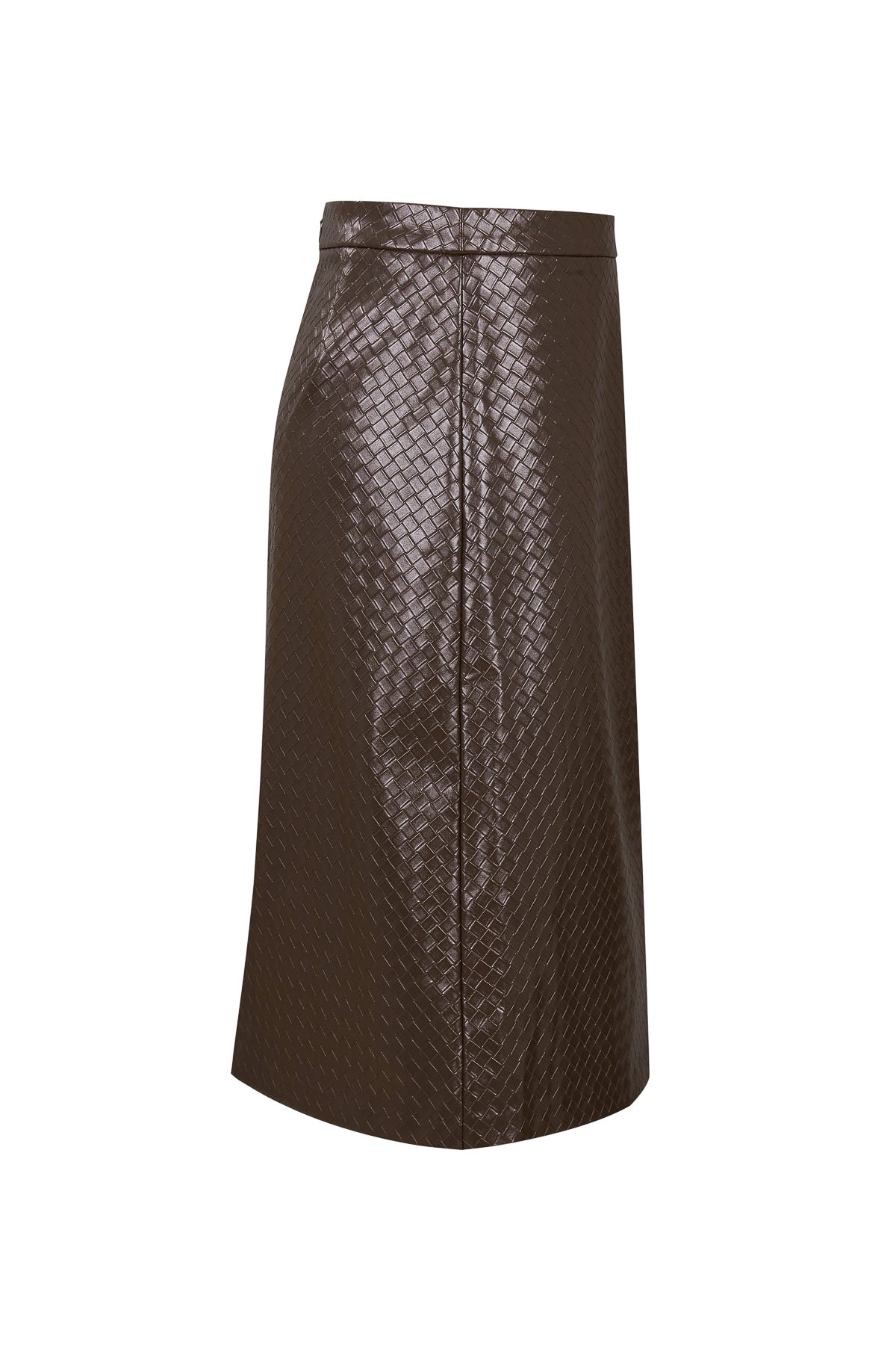 Giselle Woven Effect Pu A Line Skirt