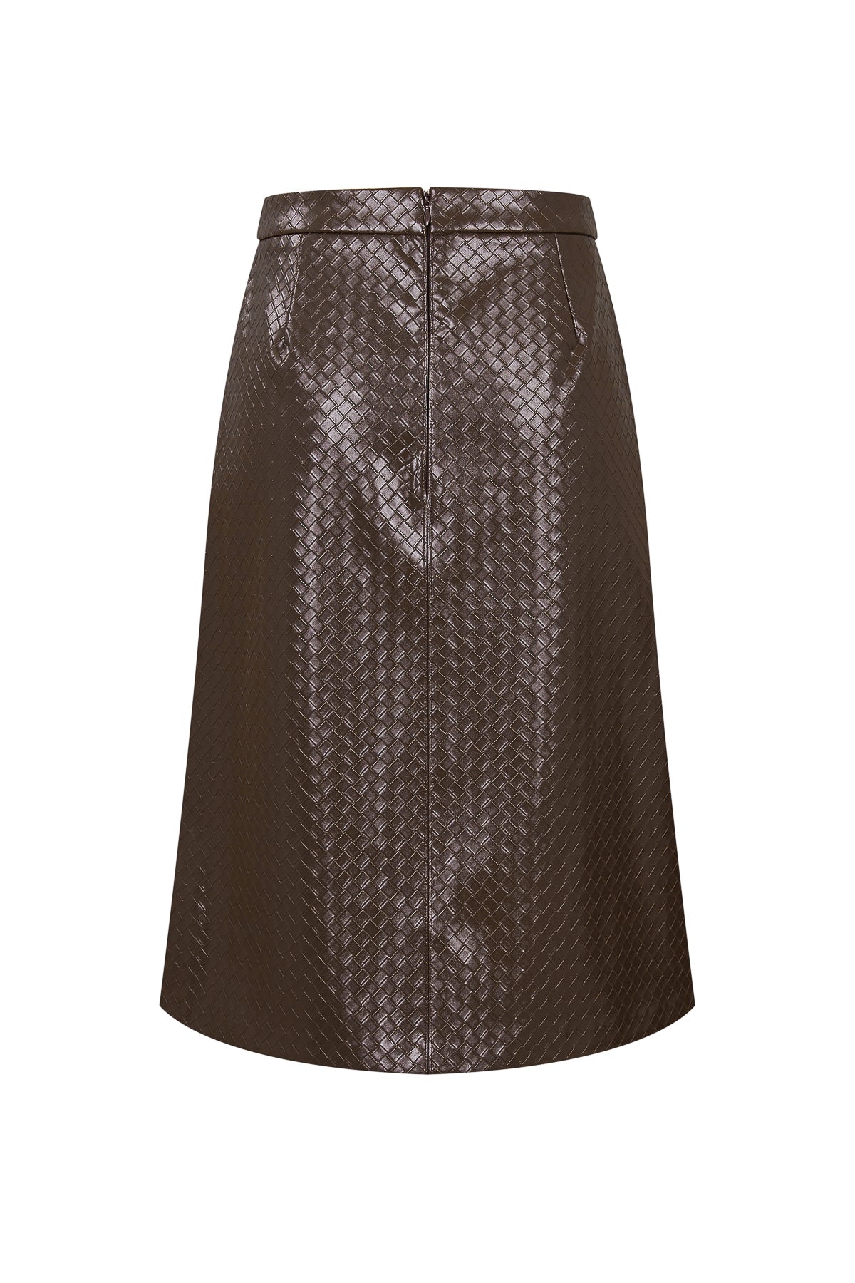 Giselle Woven Effect Pu A Line Skirt