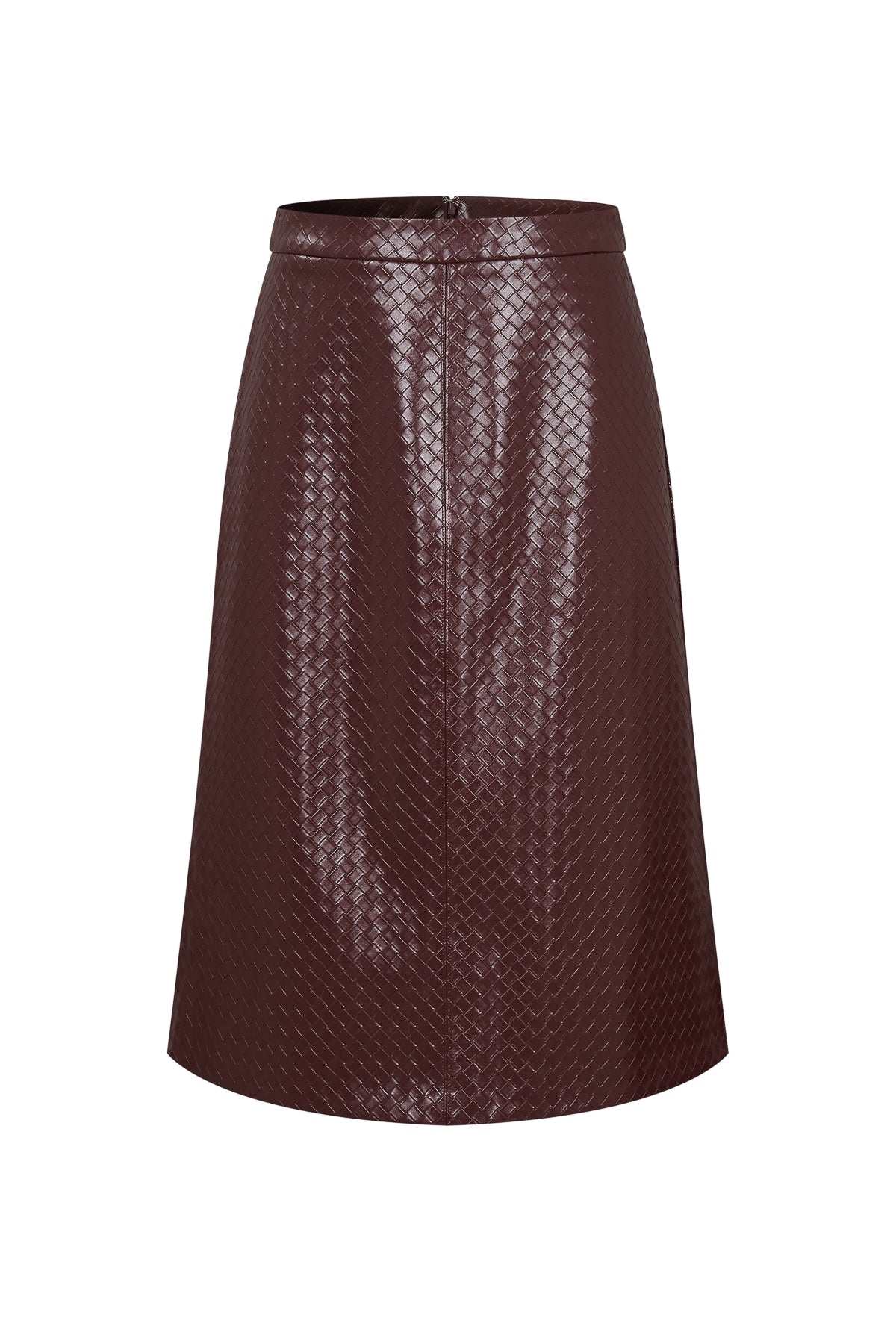 Giselle Woven Effect Pu A Line Skirt