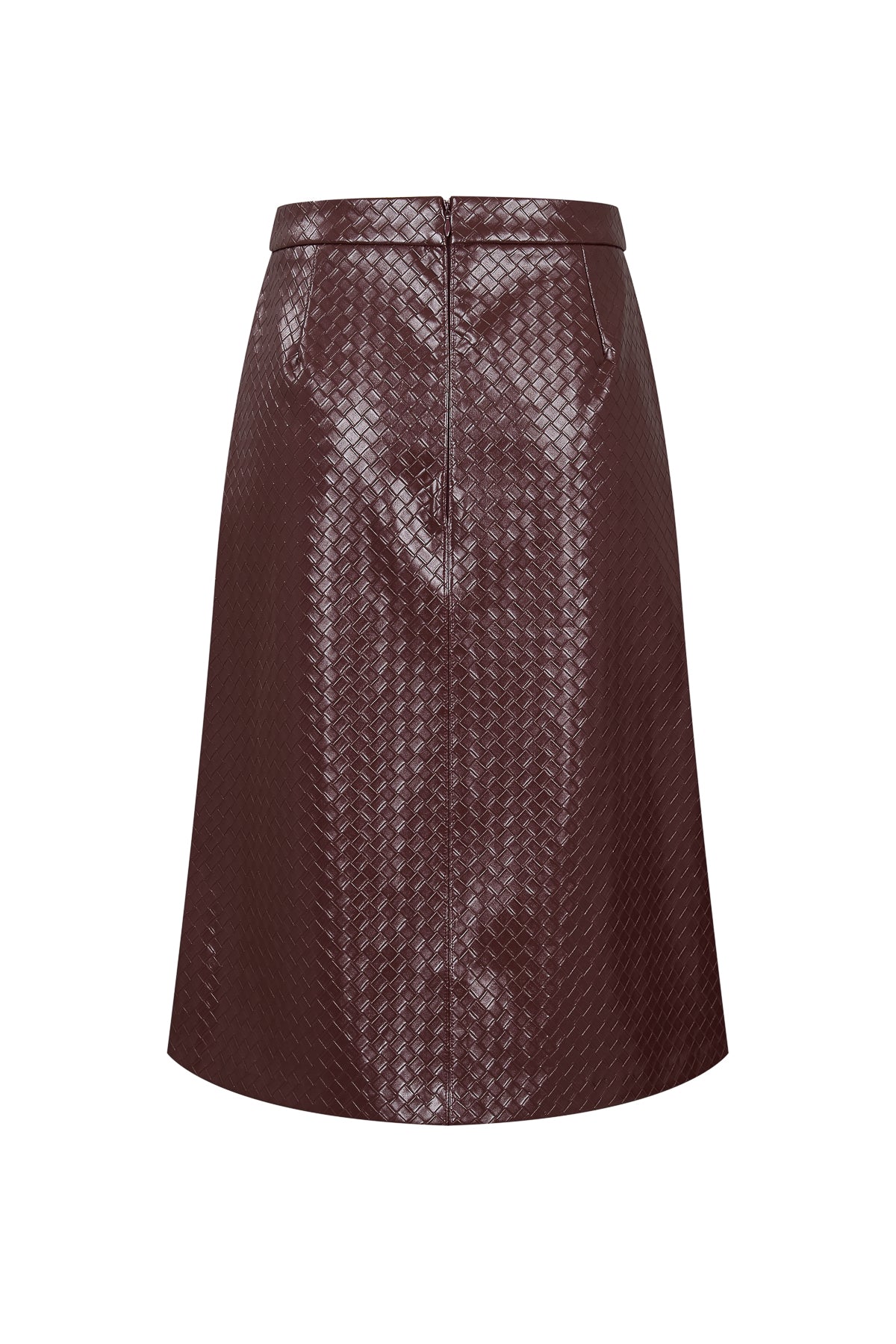 Giselle Woven Effect Pu A Line Skirt