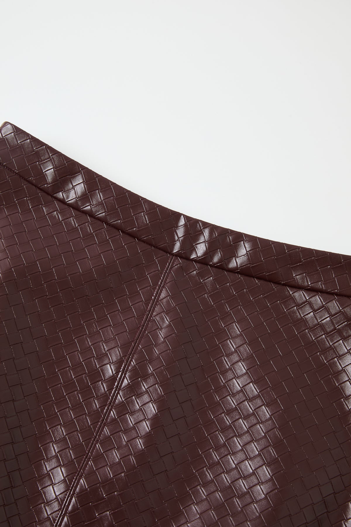 Giselle Woven Effect Pu A Line Skirt