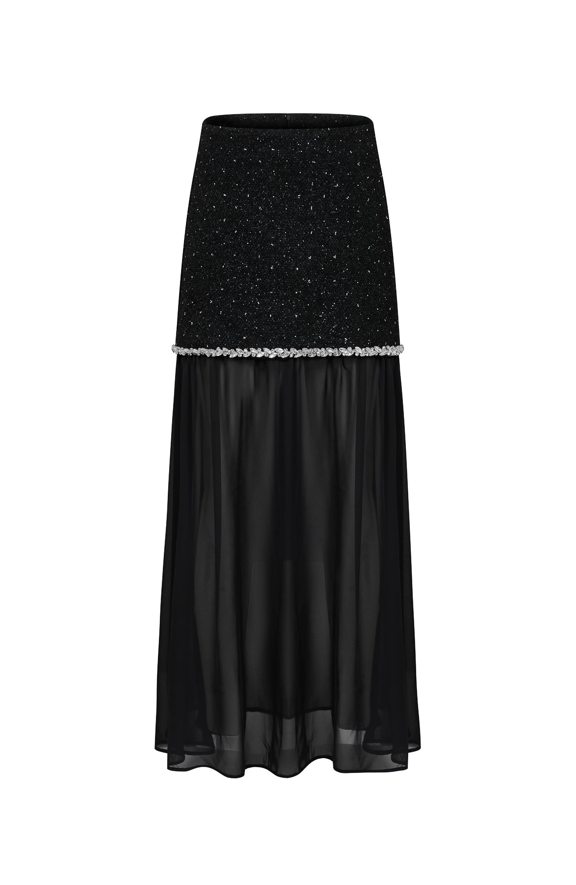 Ines Tweed Mini Skirt With Sheer Under Skirt