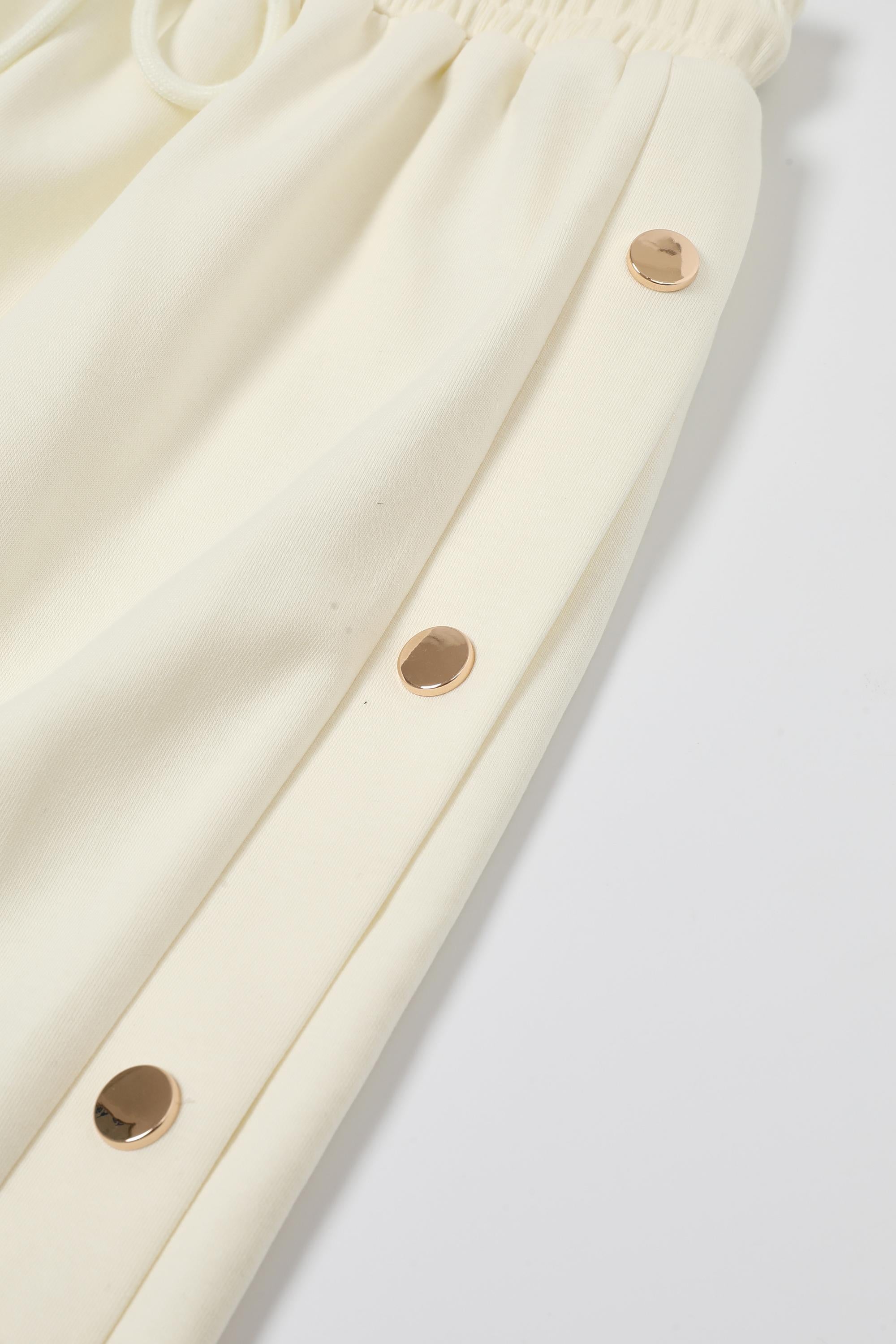 The Atelier Gold Snap Buttons Sweatpants