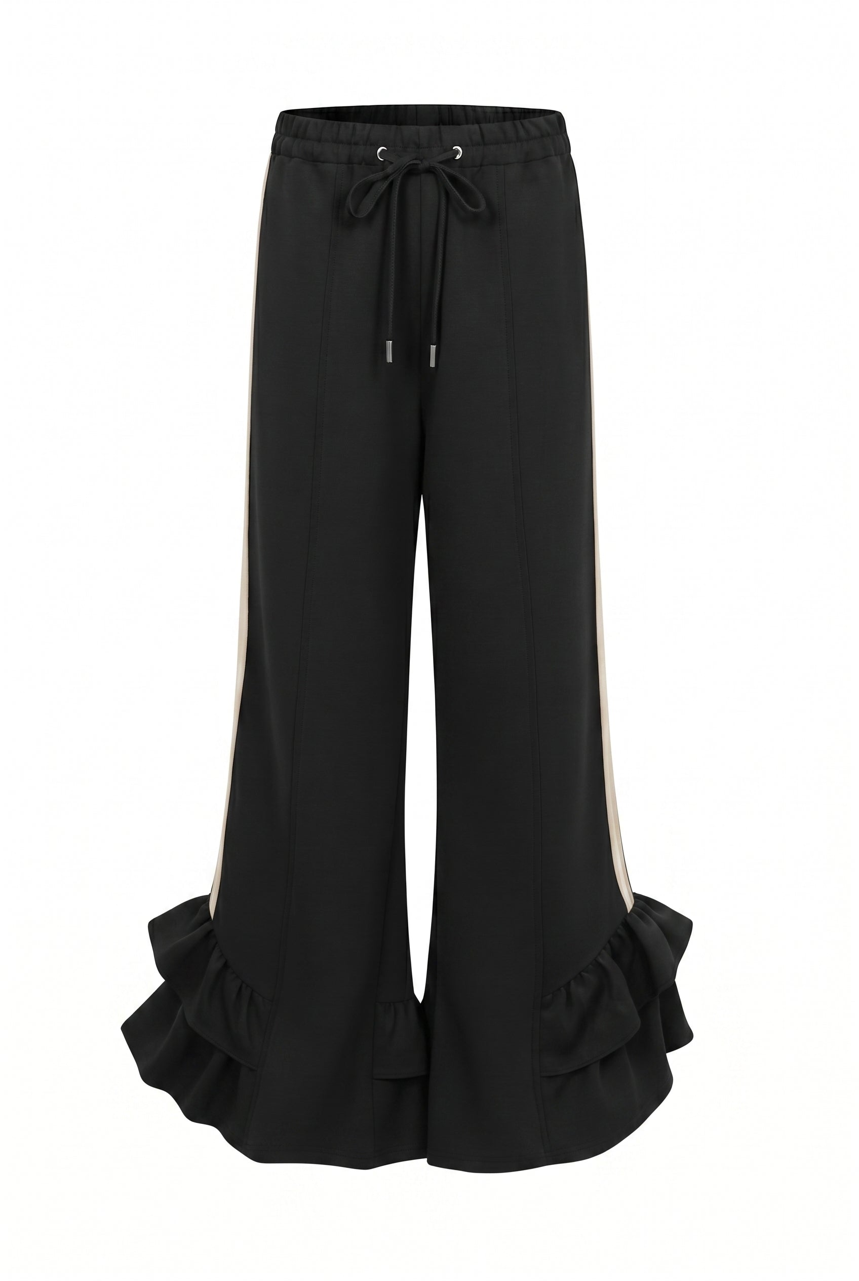 Ruffled Hem Wide Pants