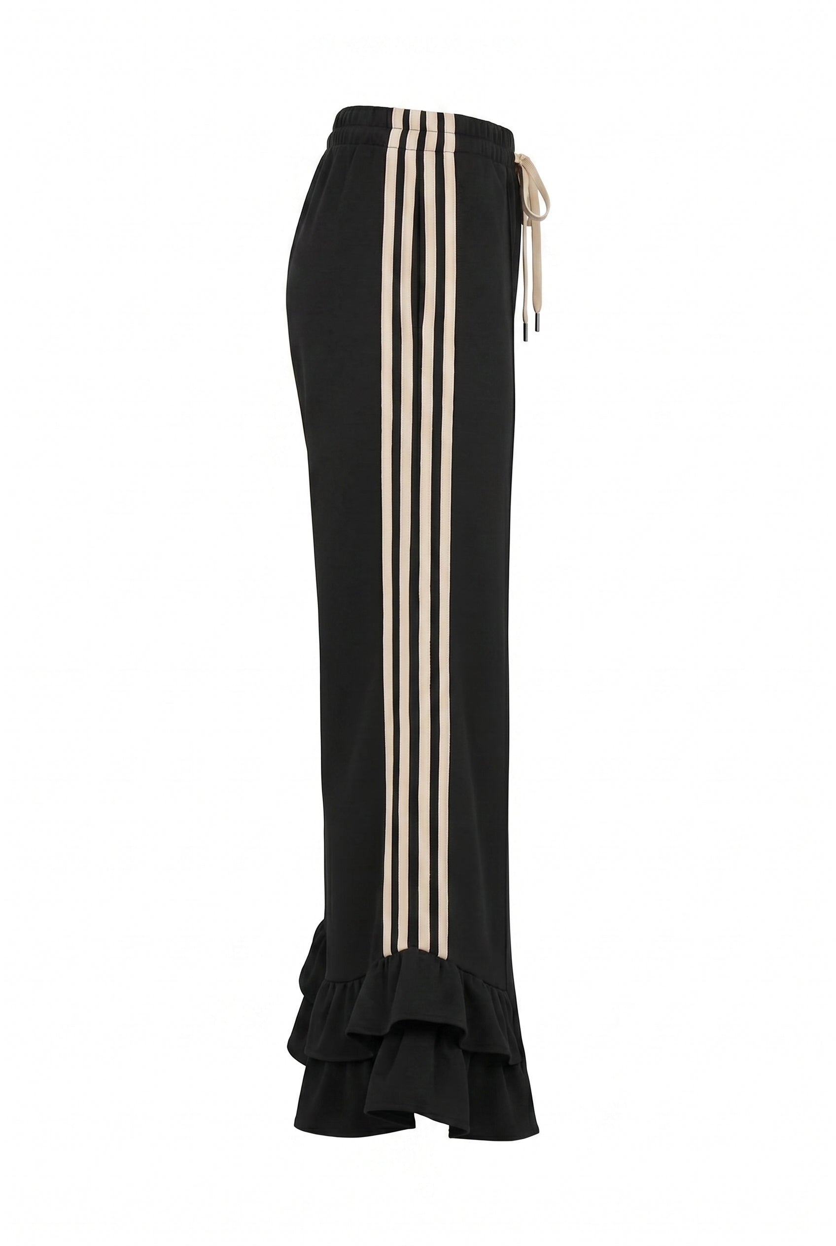 Ruffled Hem Wide Pants