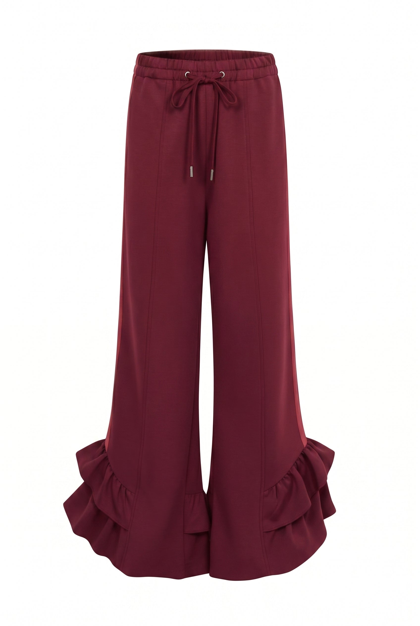Ruffled Hem Wide Pants