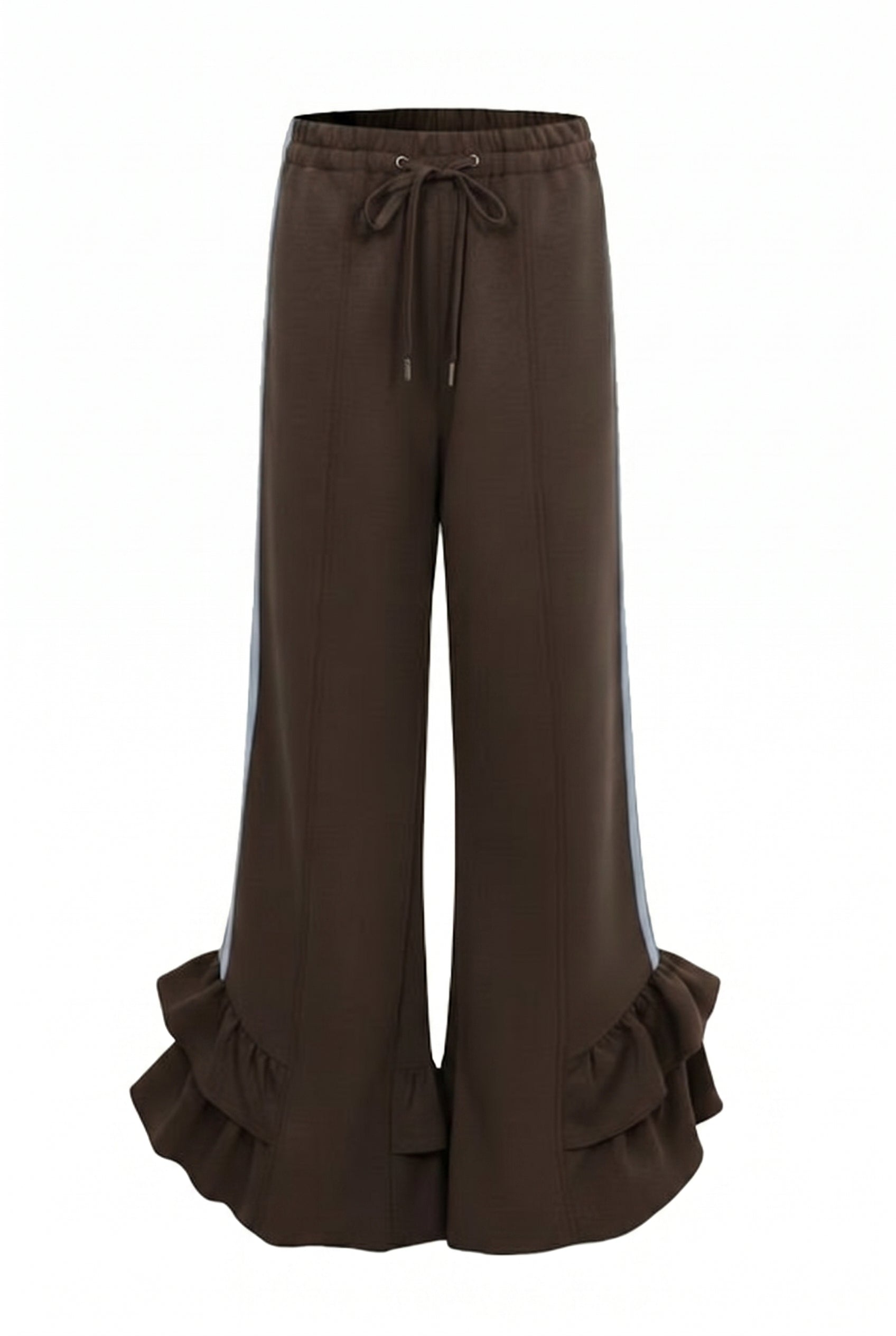Ruffled Hem Wide Pants