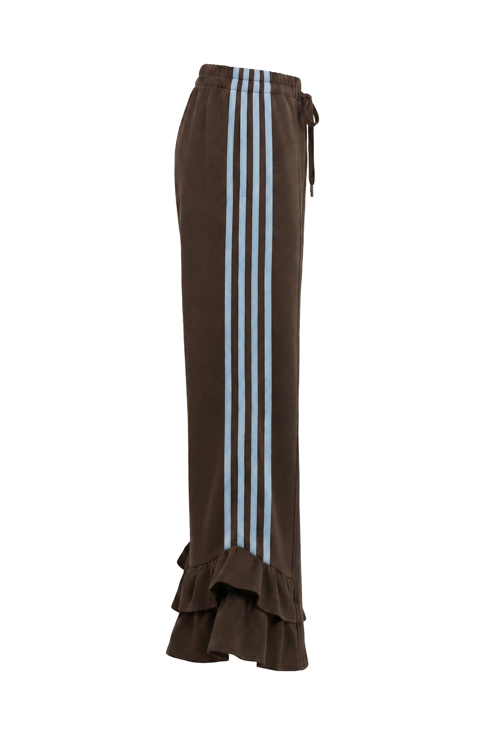 Ruffled Hem Wide Pants