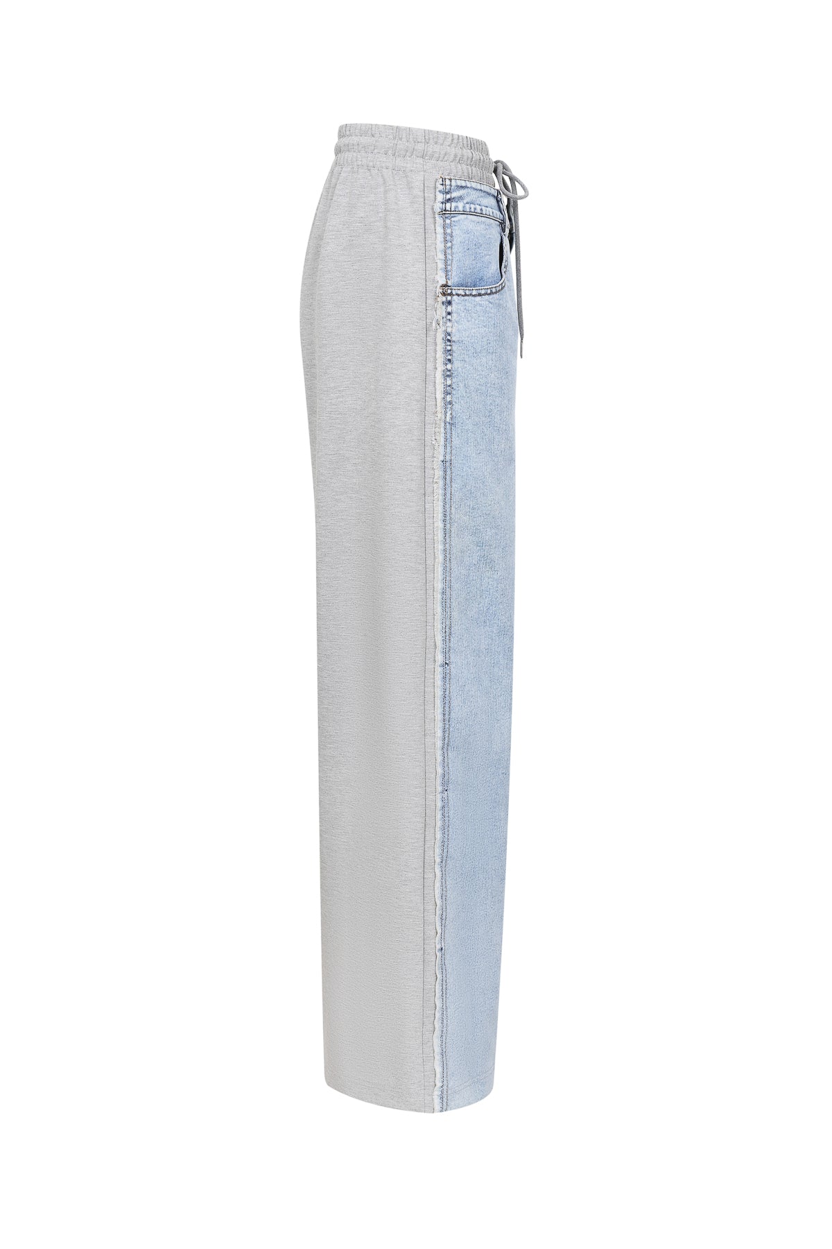 Knit Denim Mix Wide Pants