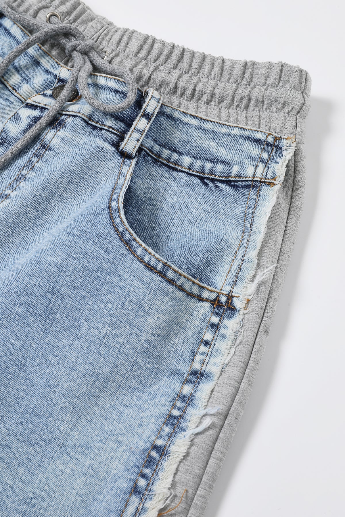Knit Denim Mix Wide Pants