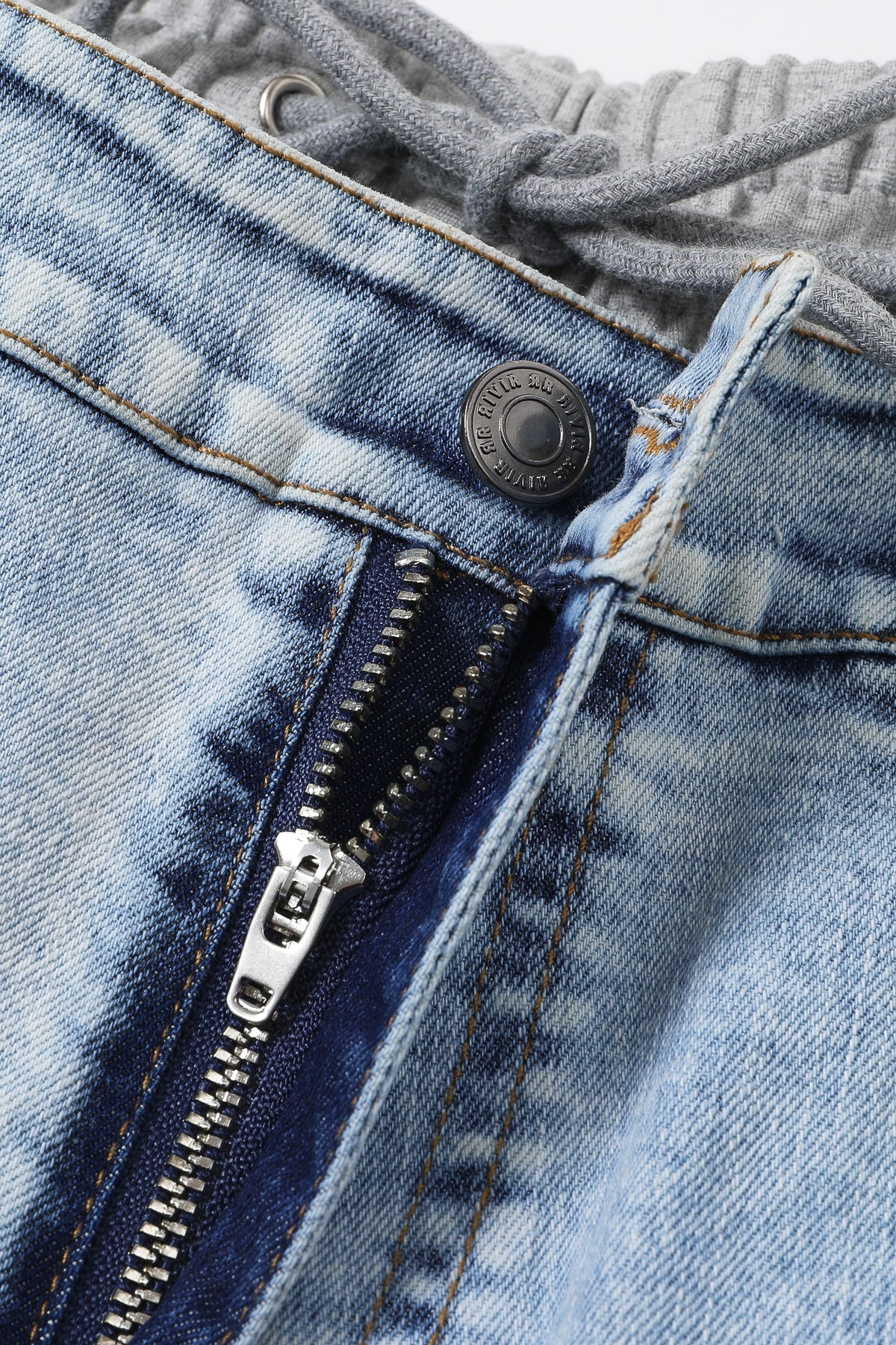 Knit Denim Mix Wide Pants