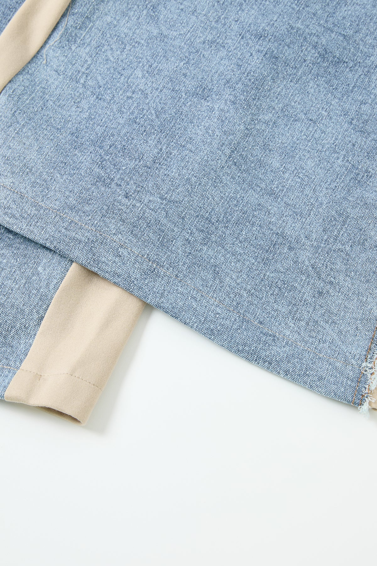 Knit Denim Mix Wide Pants
