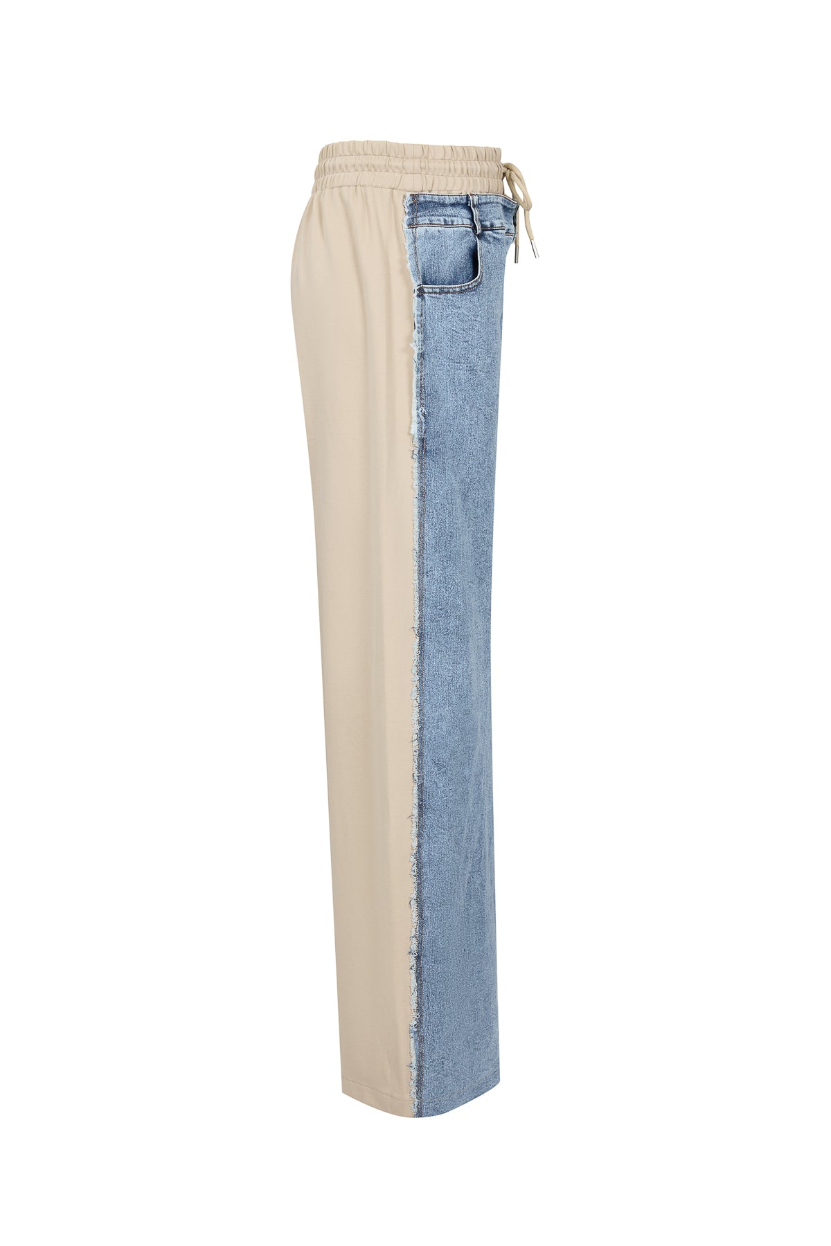 Knit Denim Mix Wide Pants