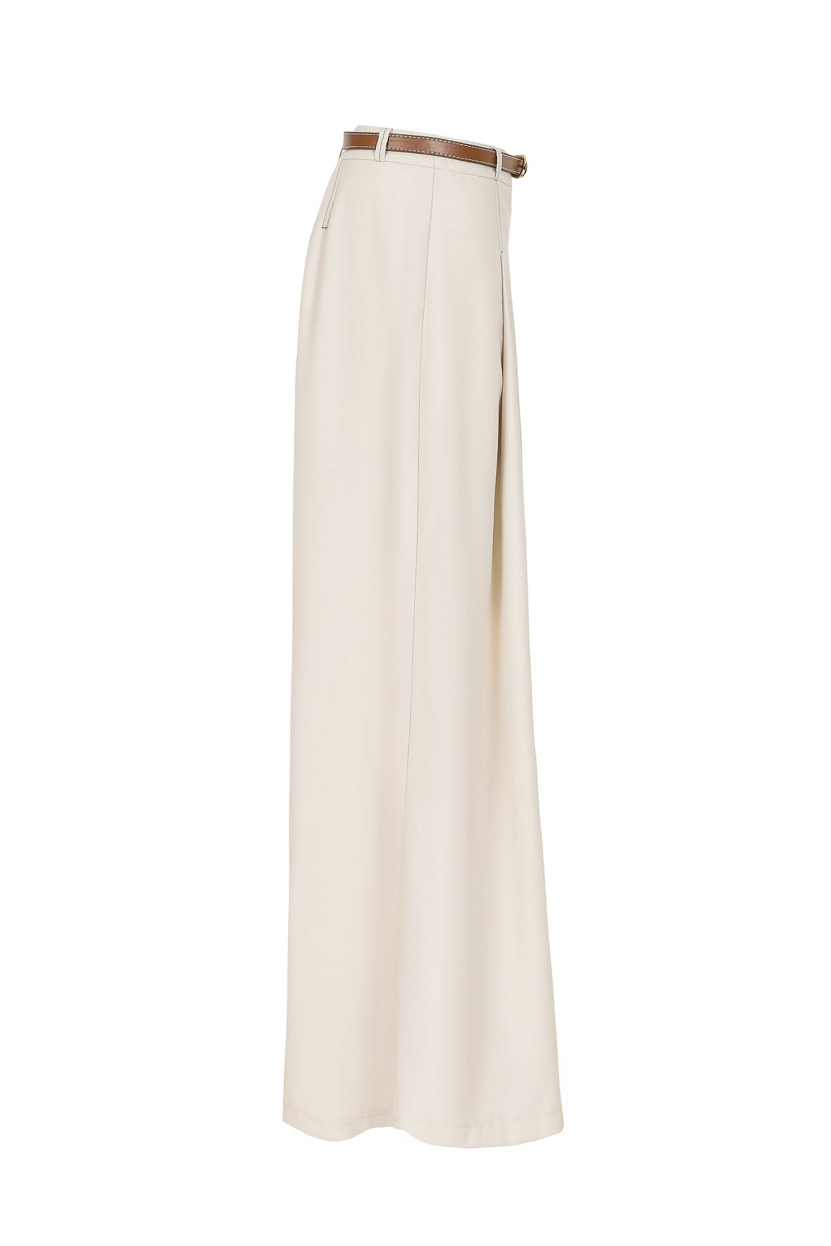 The Isometric Woven Pleat Pants with Belt