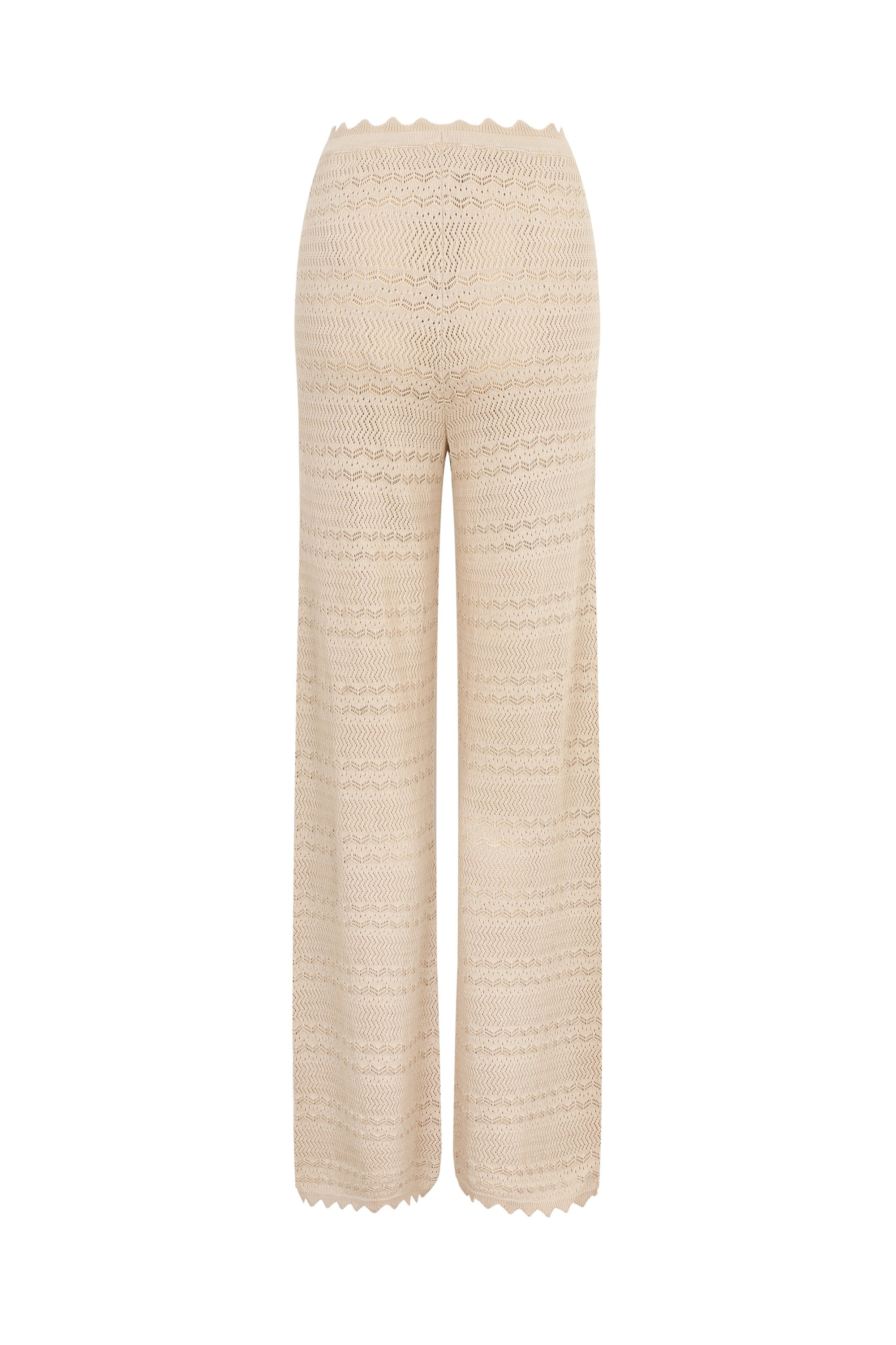 Élégie Pointelle Knit Wide Leg Pants with Patch Pockets