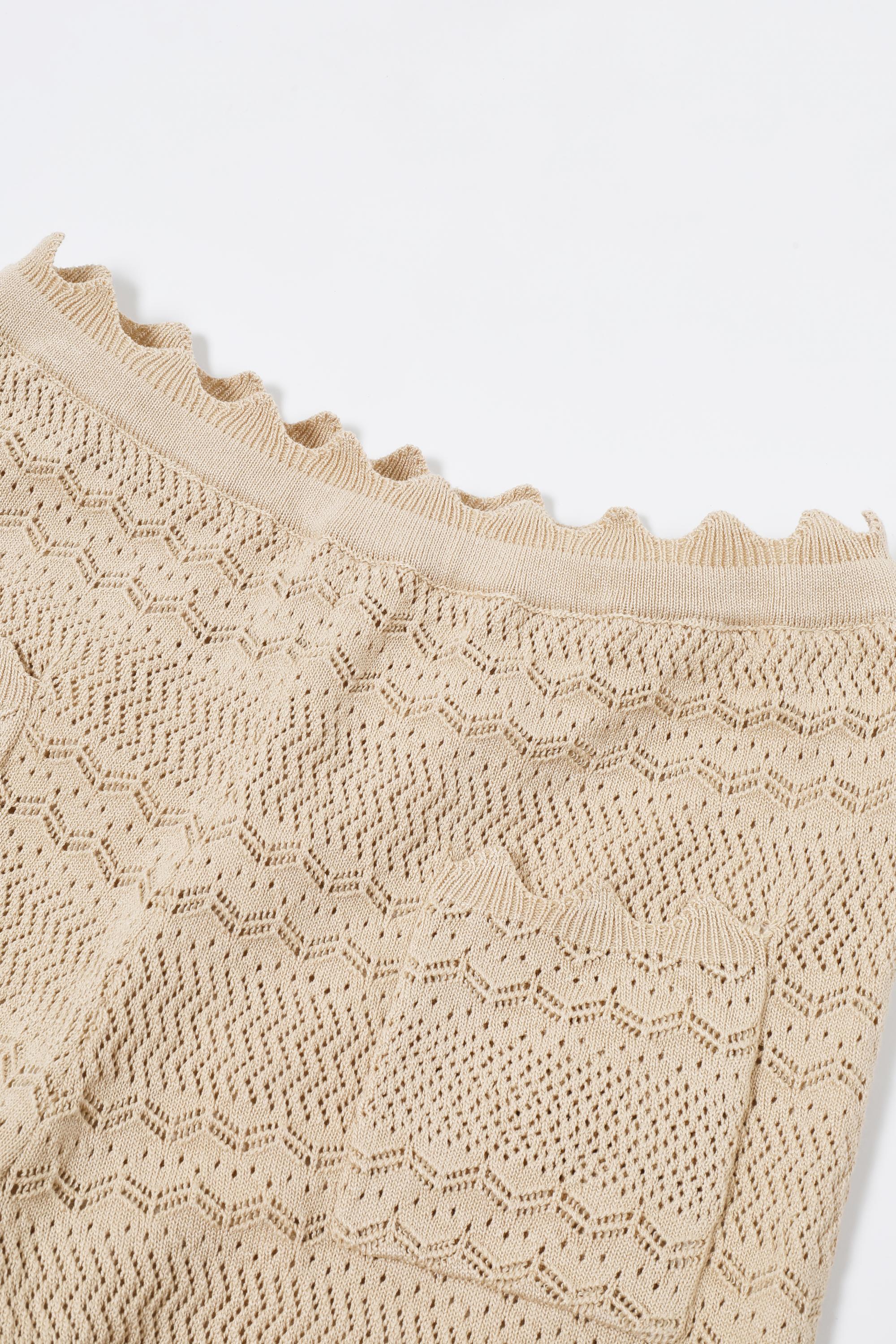 Élégie Pointelle Knit Wide Leg Pants with Patch Pockets