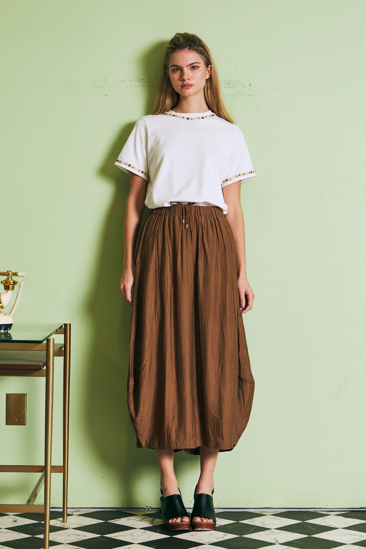 The Ember Volume Woven Crop Pants