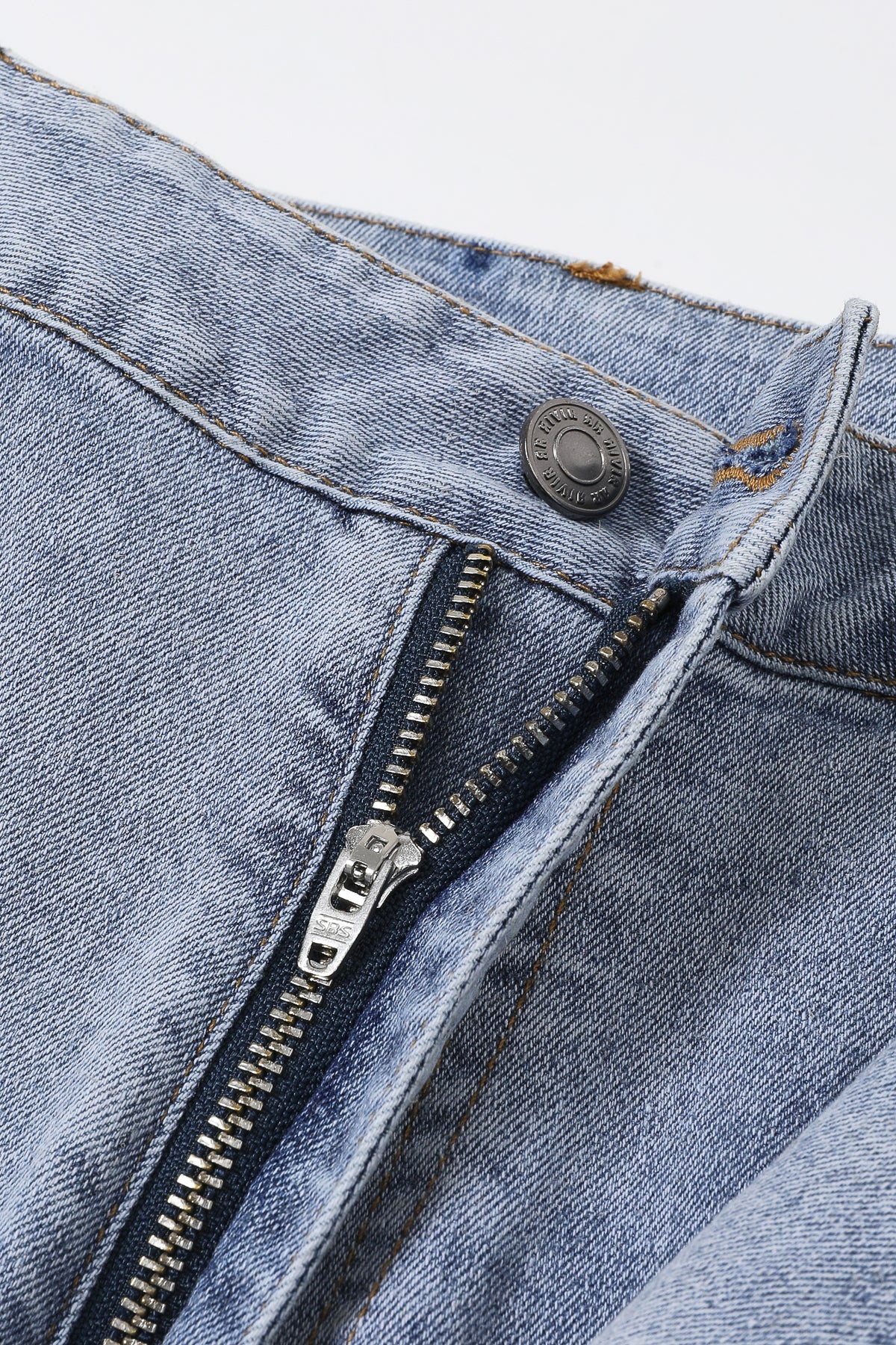 Ruffle Detail Wide Leg Jean