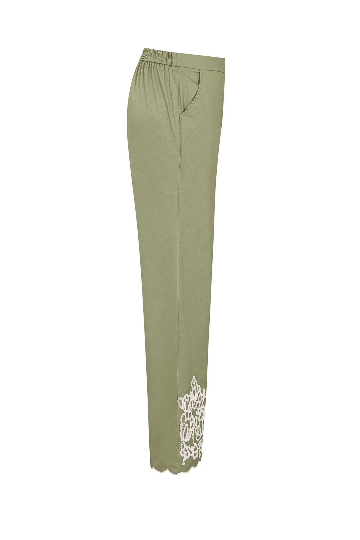 Embroidered Poplin Palazzo