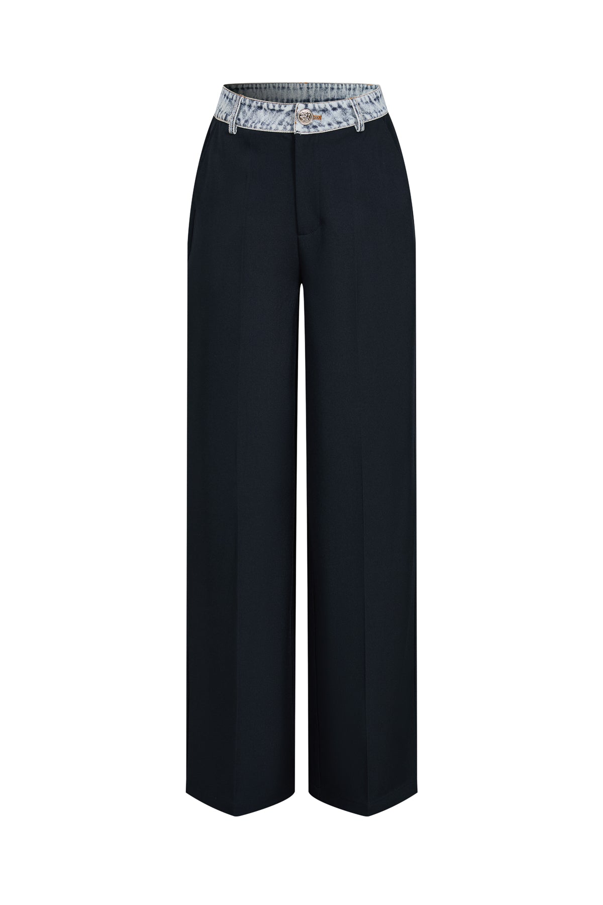 Mix Media Wide Leg Pants