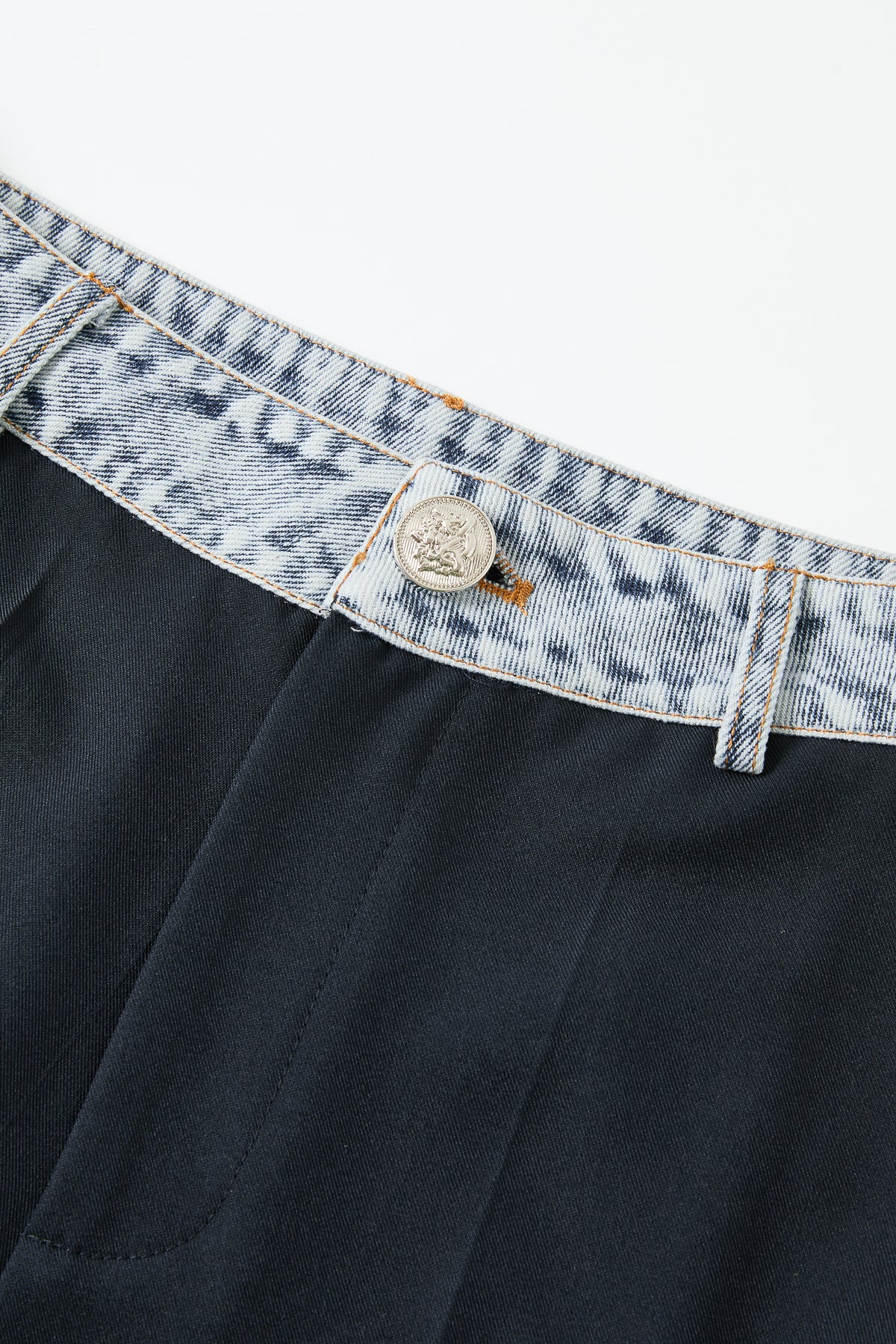 Mix Media Wide Leg Pants