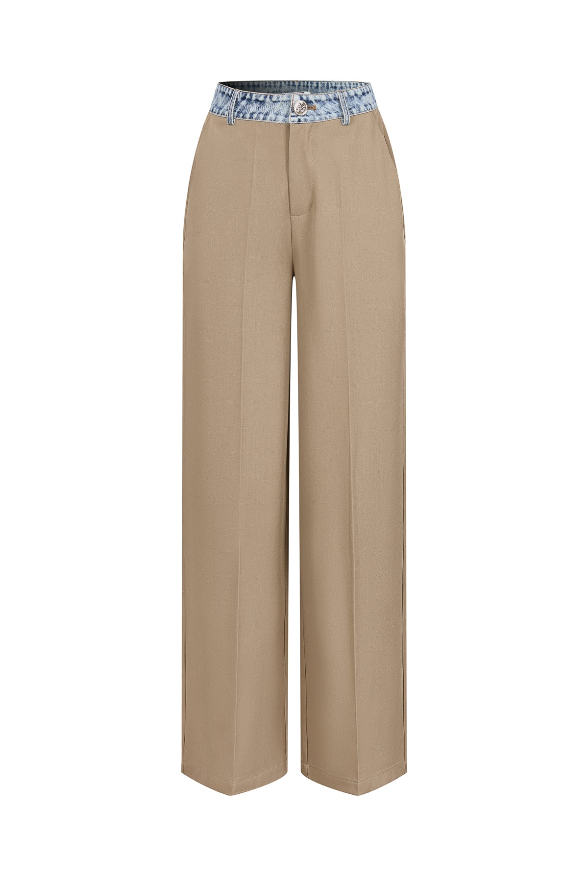 Mix Media Wide Leg Pants