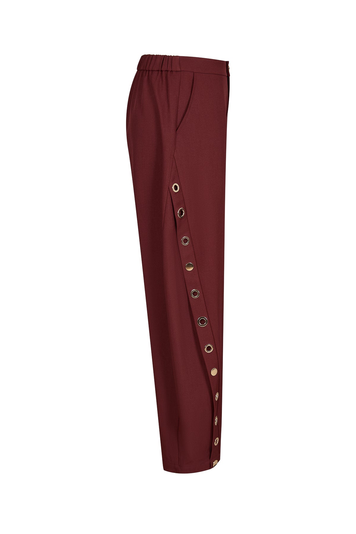 Grommet Detail Twill Barrel Pants