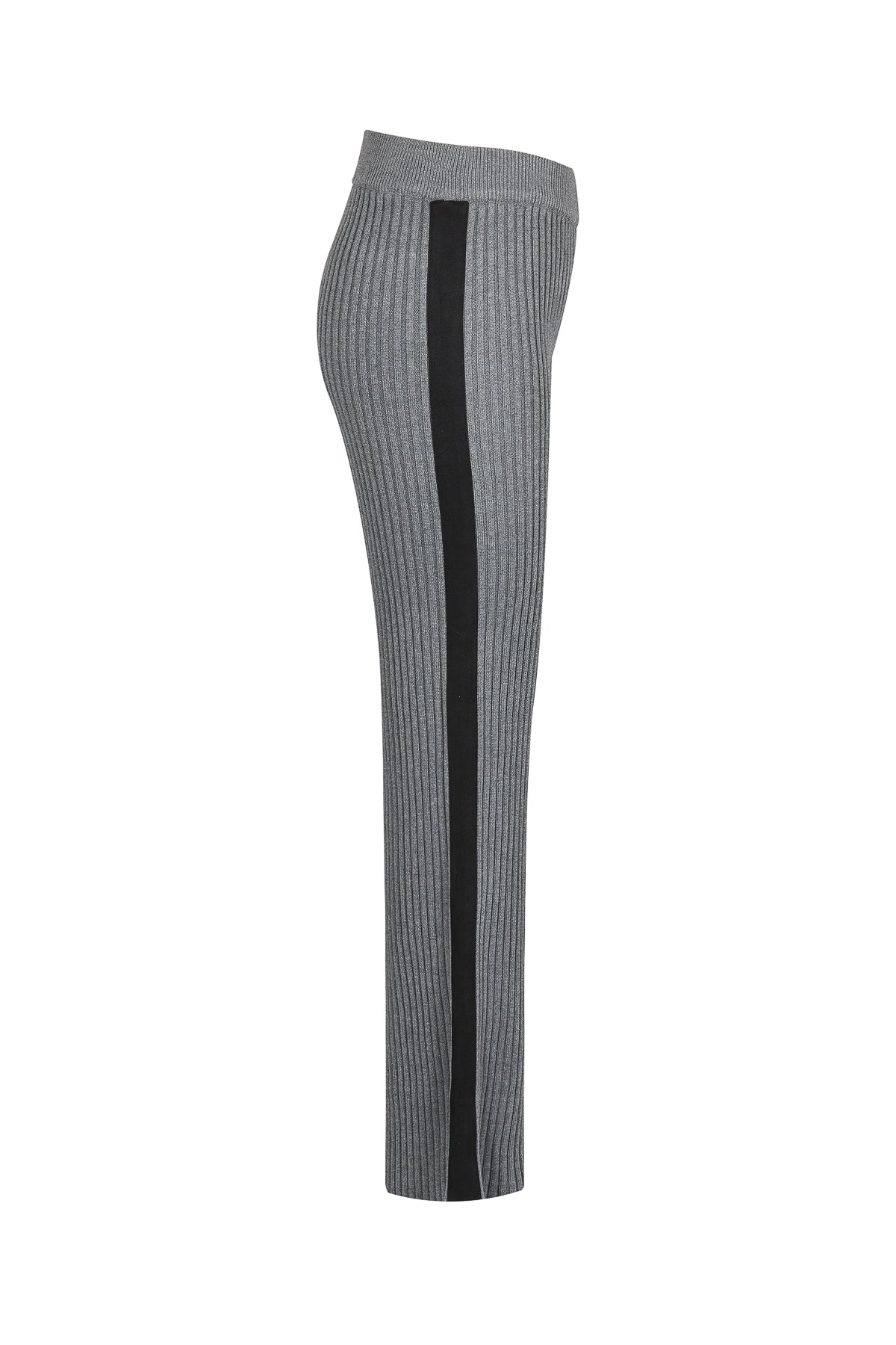 Ribbed Suede Stripe Wide Pants