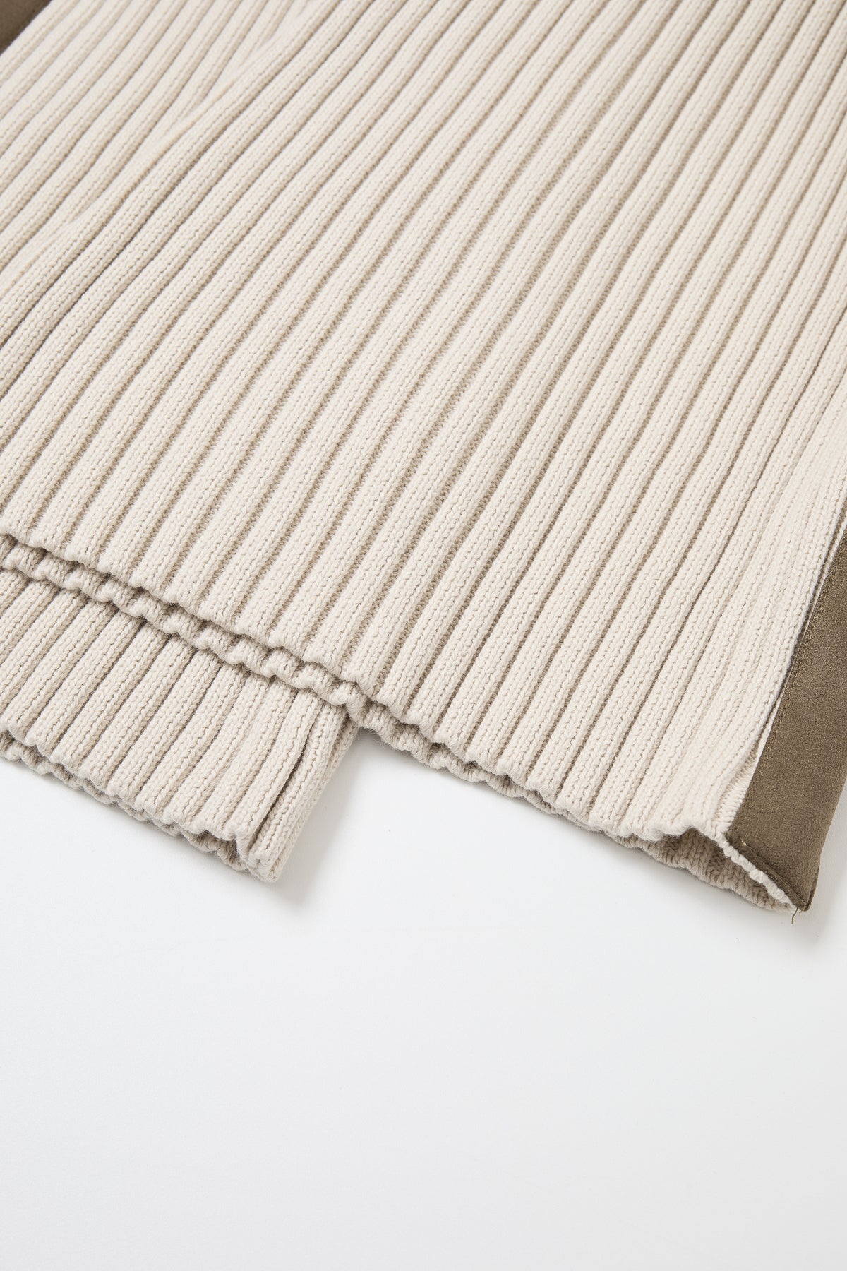 Ribbed Suede Stripe Wide Pants