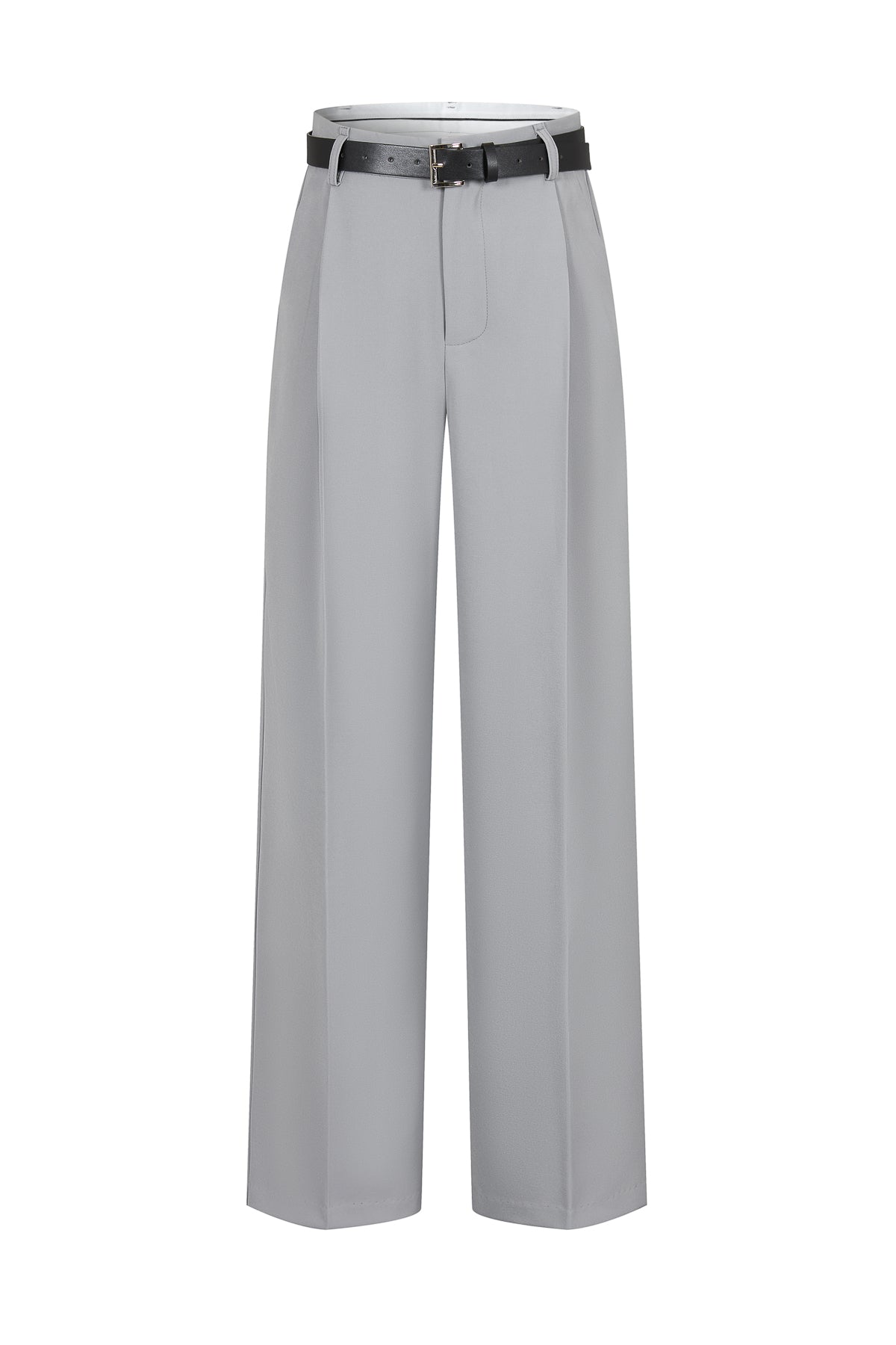 Belted Twill Loose Pants