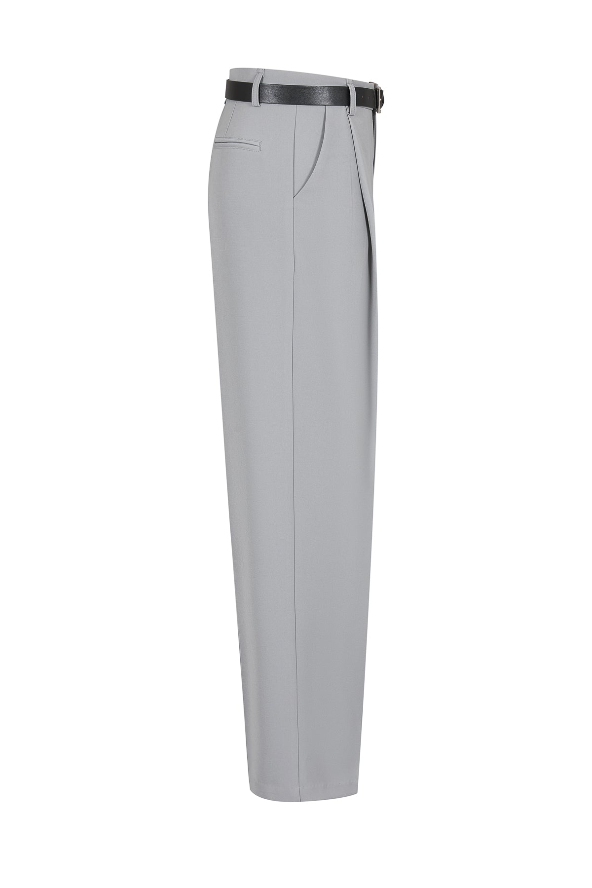 Belted Twill Loose Pants