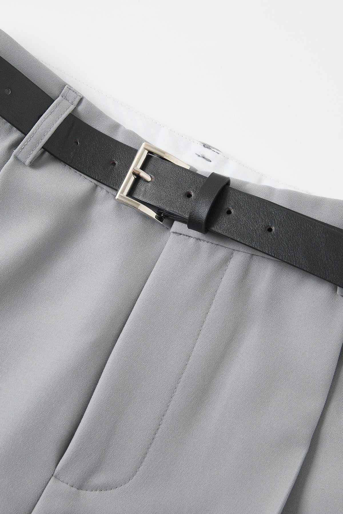 Belted Twill Loose Pants