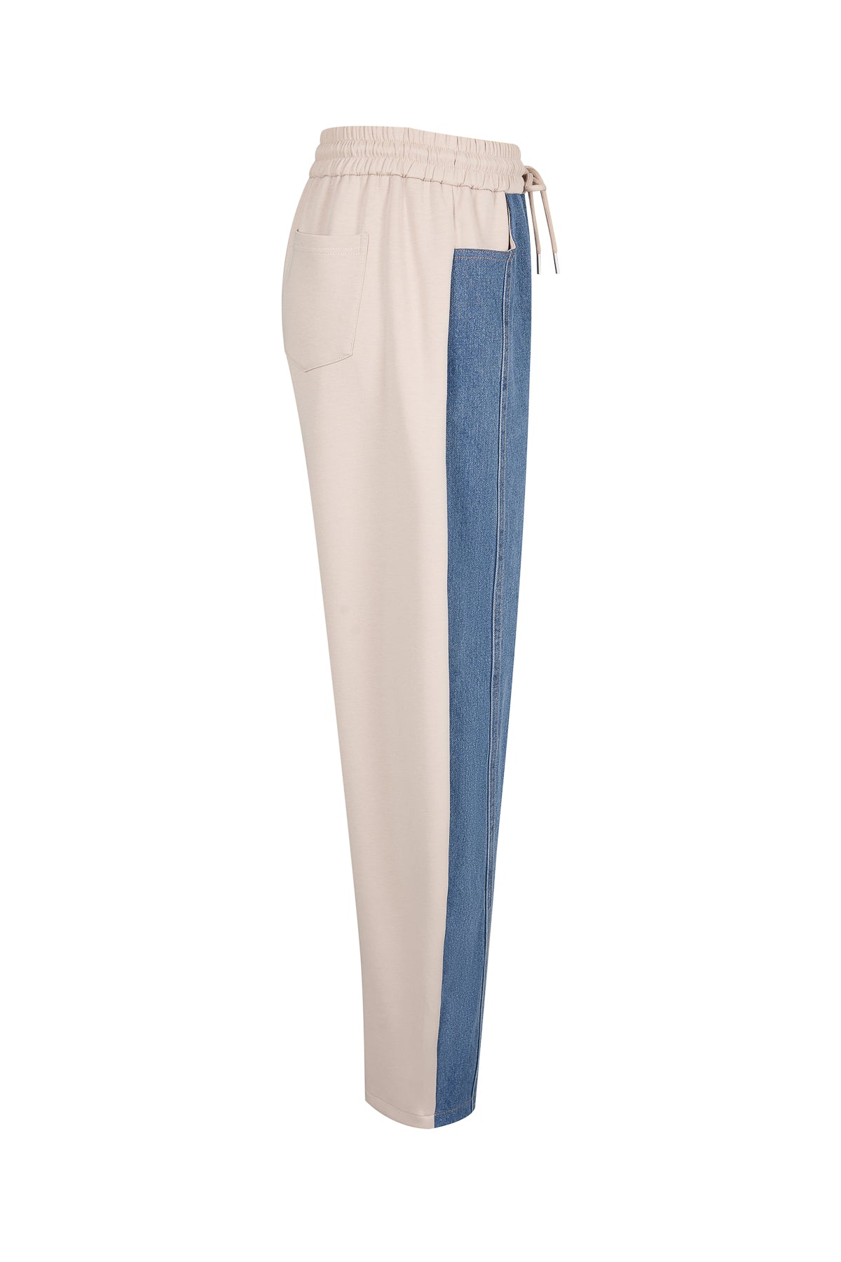 Mix Media Barrel Pants