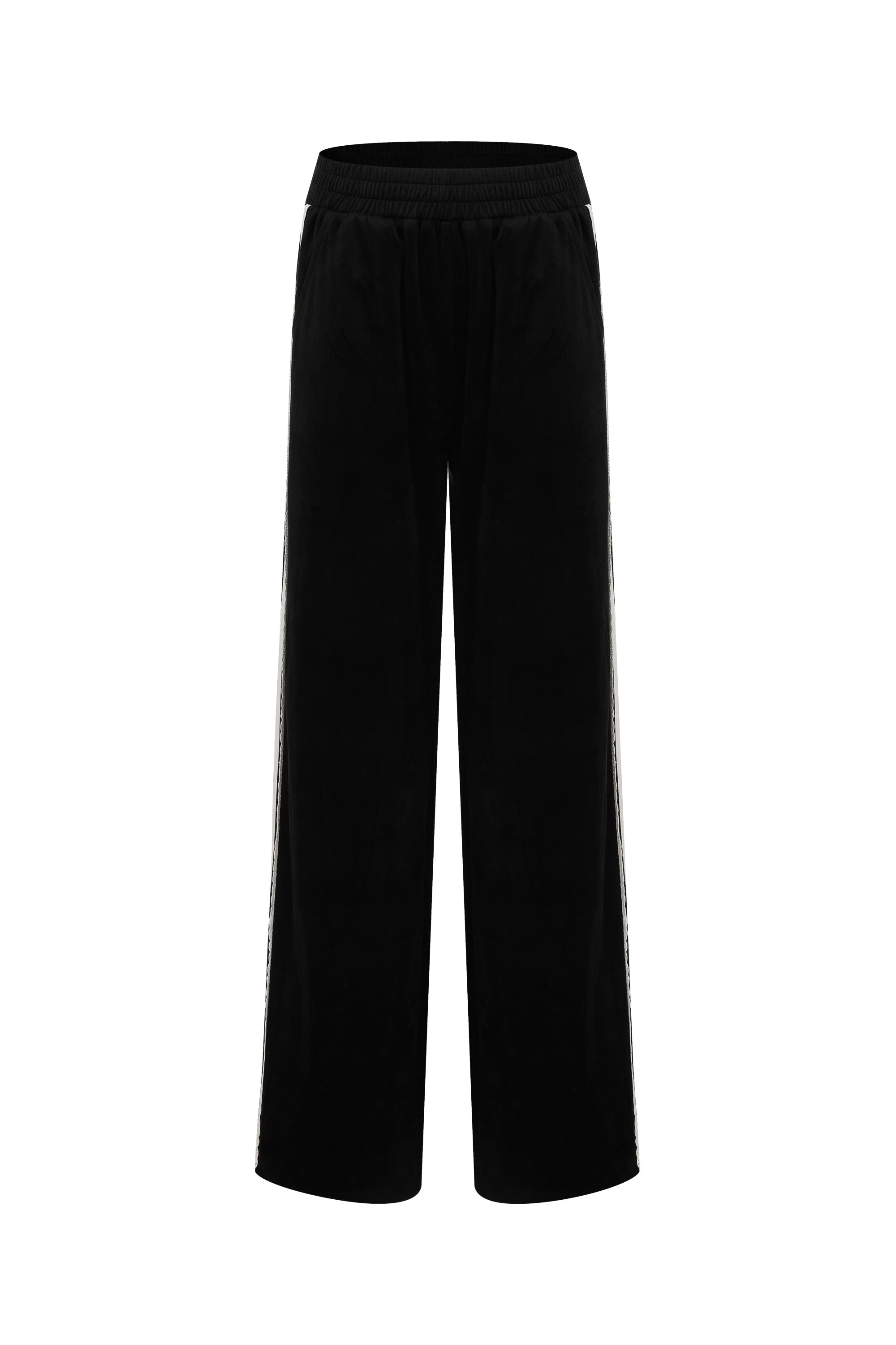 Velvet Vignette Lace Pants With Side Stripe
