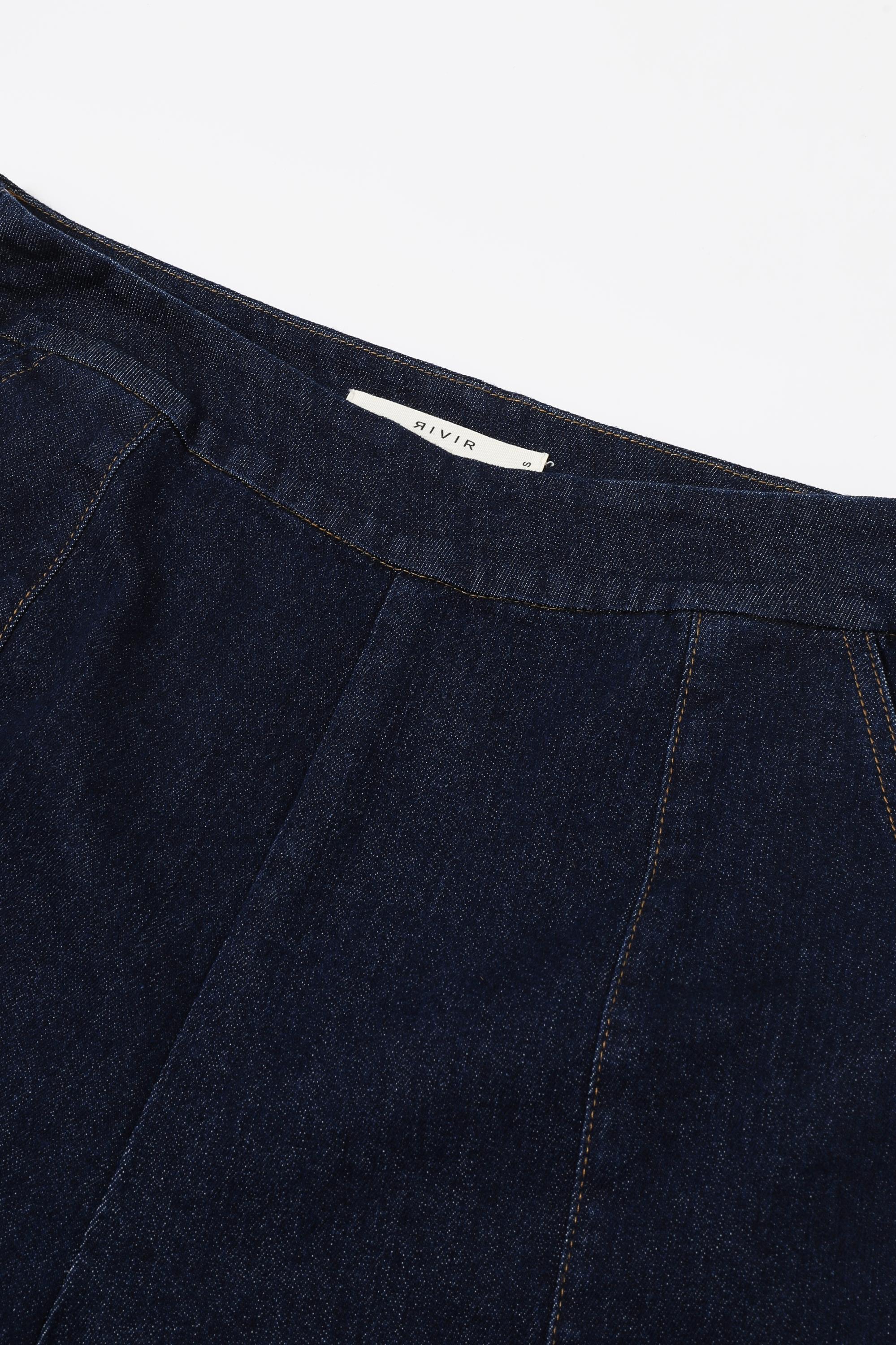 Side Split Flare Denim Pants with Bows