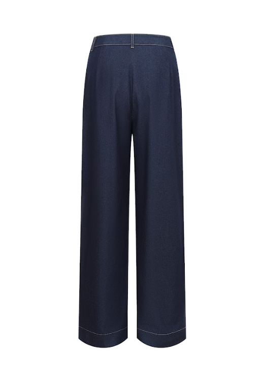 Contrast Topstitch Denim Pants