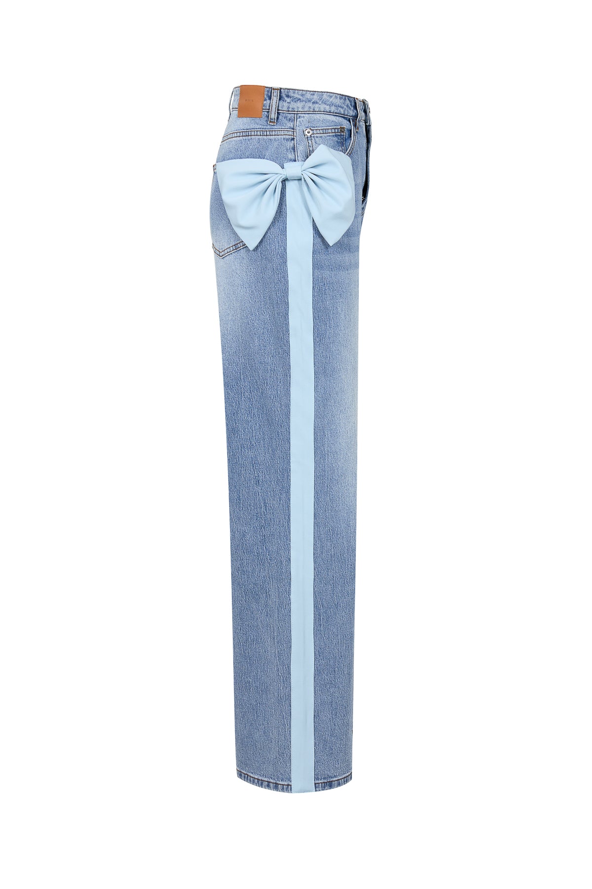 Maison Contrast Ribbon Denim Pants